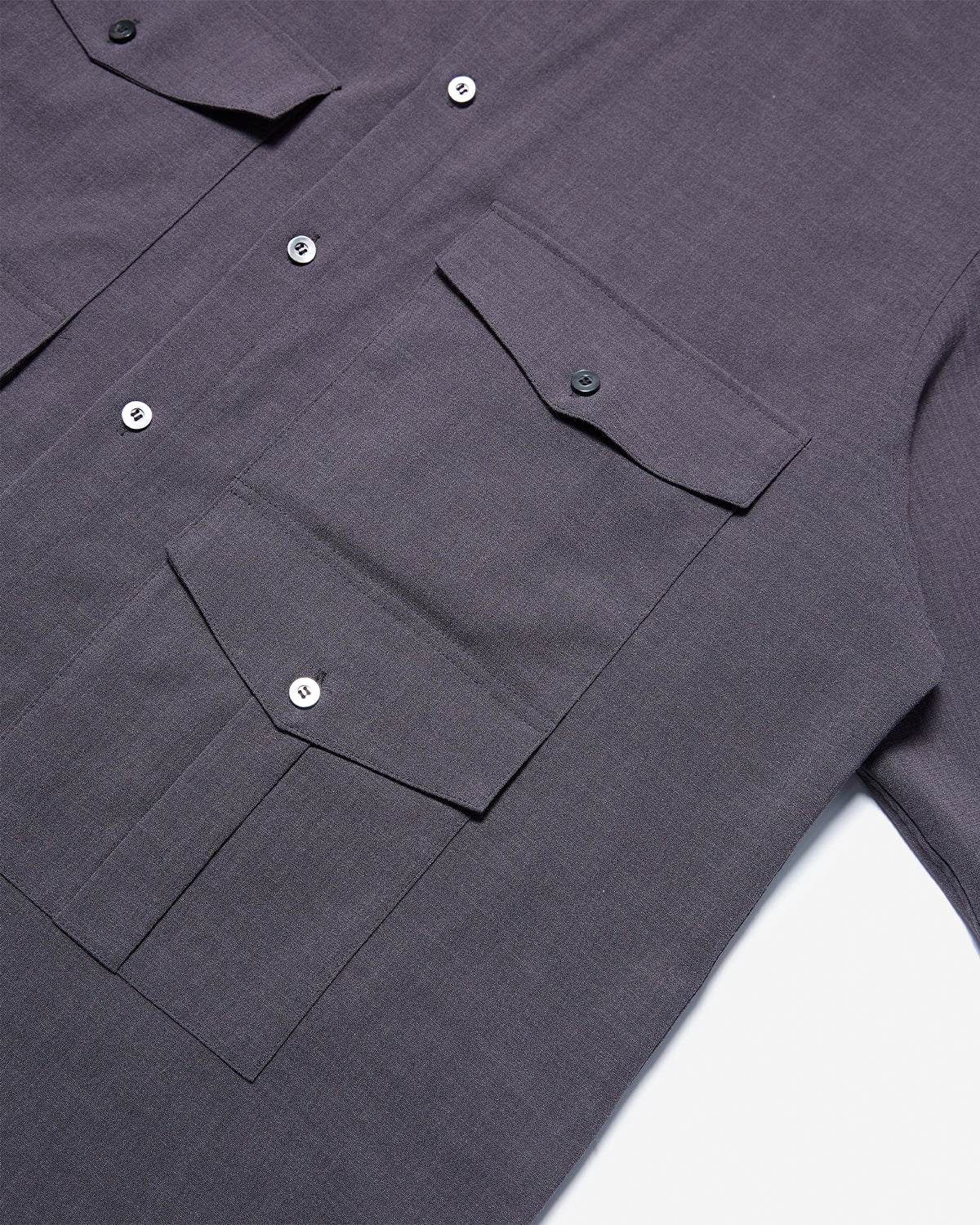Multi Pocket Half Sleeve Shirt - Charcoal