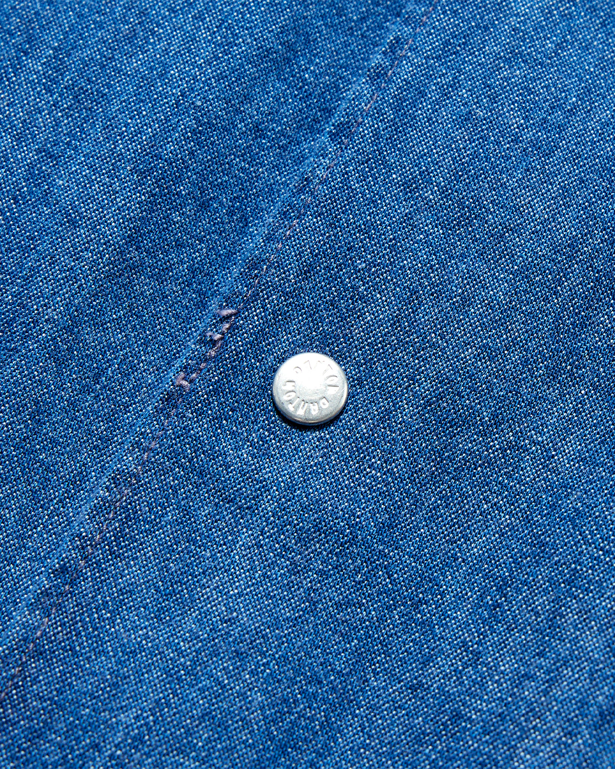 Mens Denim Dungaree Button-Down Shirt - Light Indigo