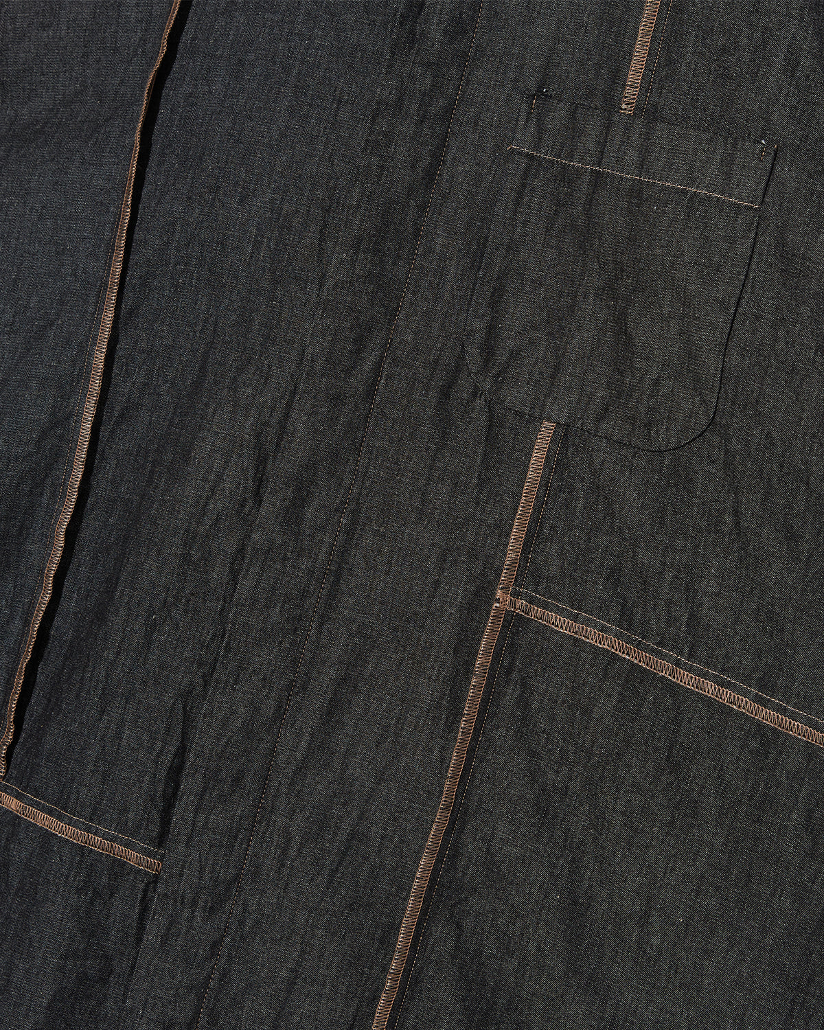 Combo Short Collar Shirt - Black Cotton Denim Shirting