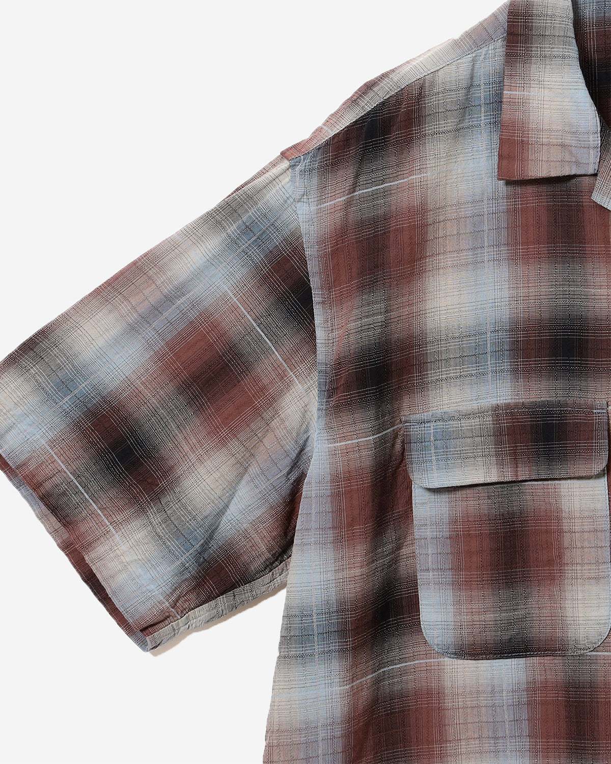Sam Dobby Ombre Short Sleeve Shirt - Brown