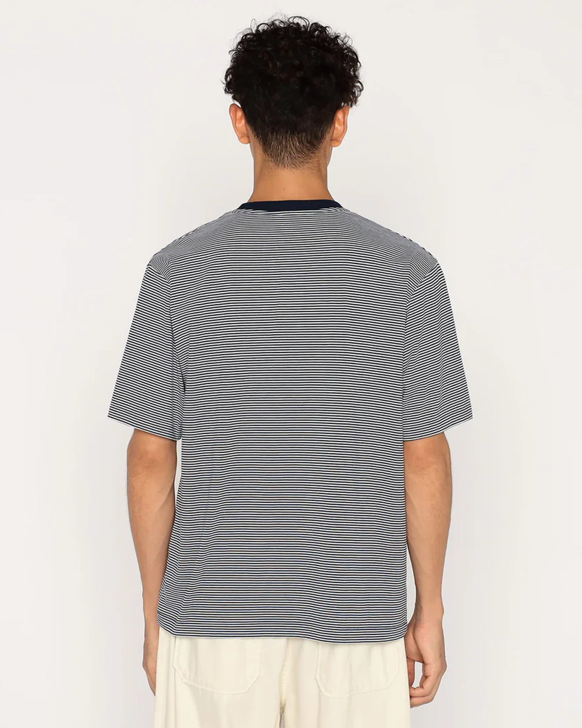 Mens Short Sleeve Inner T-shirt Stripe - NavyxWhite