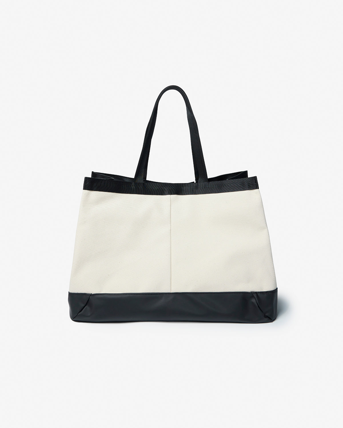 Box Canvas Tote Bag - Off x Black