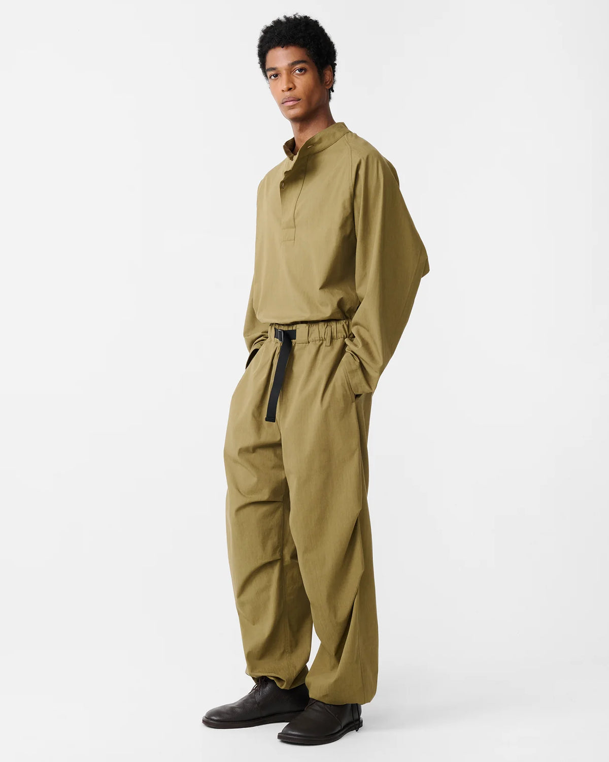 Casey - Half Placket Pop Over - Military Green