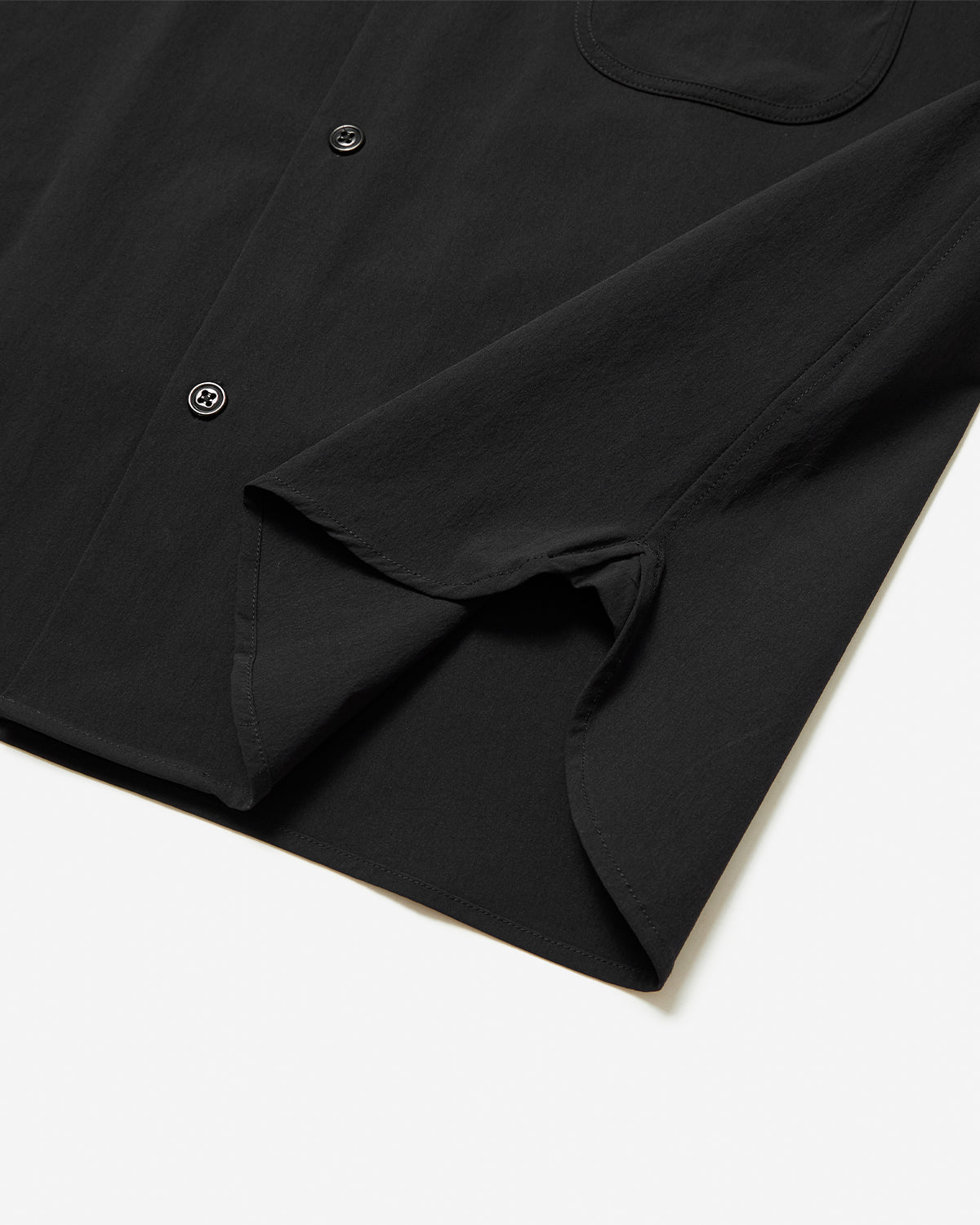 Caron - Tropical Collar Shirt Long Sleeve Shirt - Black