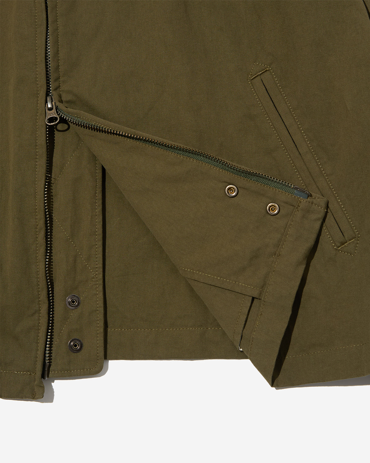Claigton Jacket - Olive Cotton Sanded Cloth