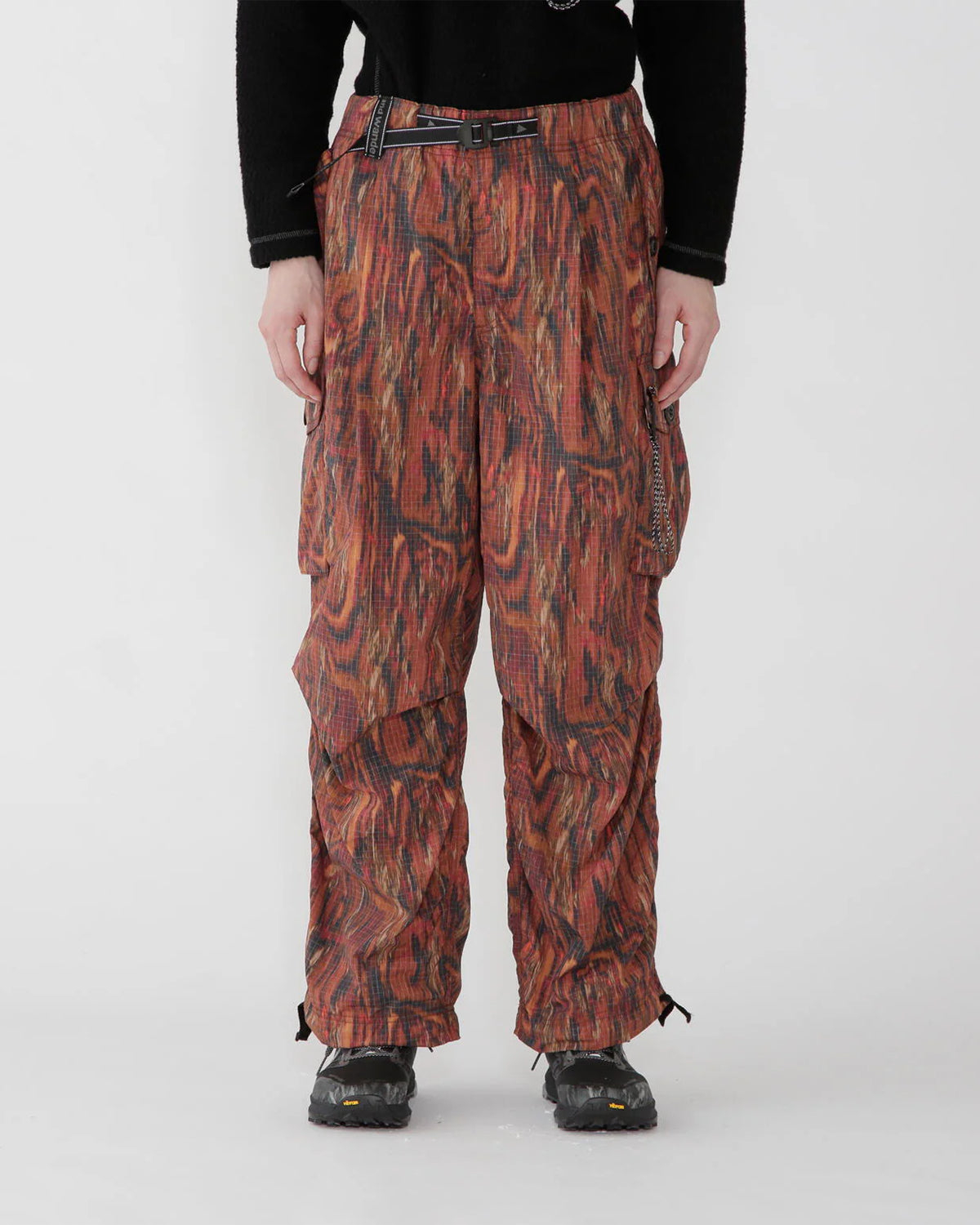 Printed Ripstop Cargo Pants - Red