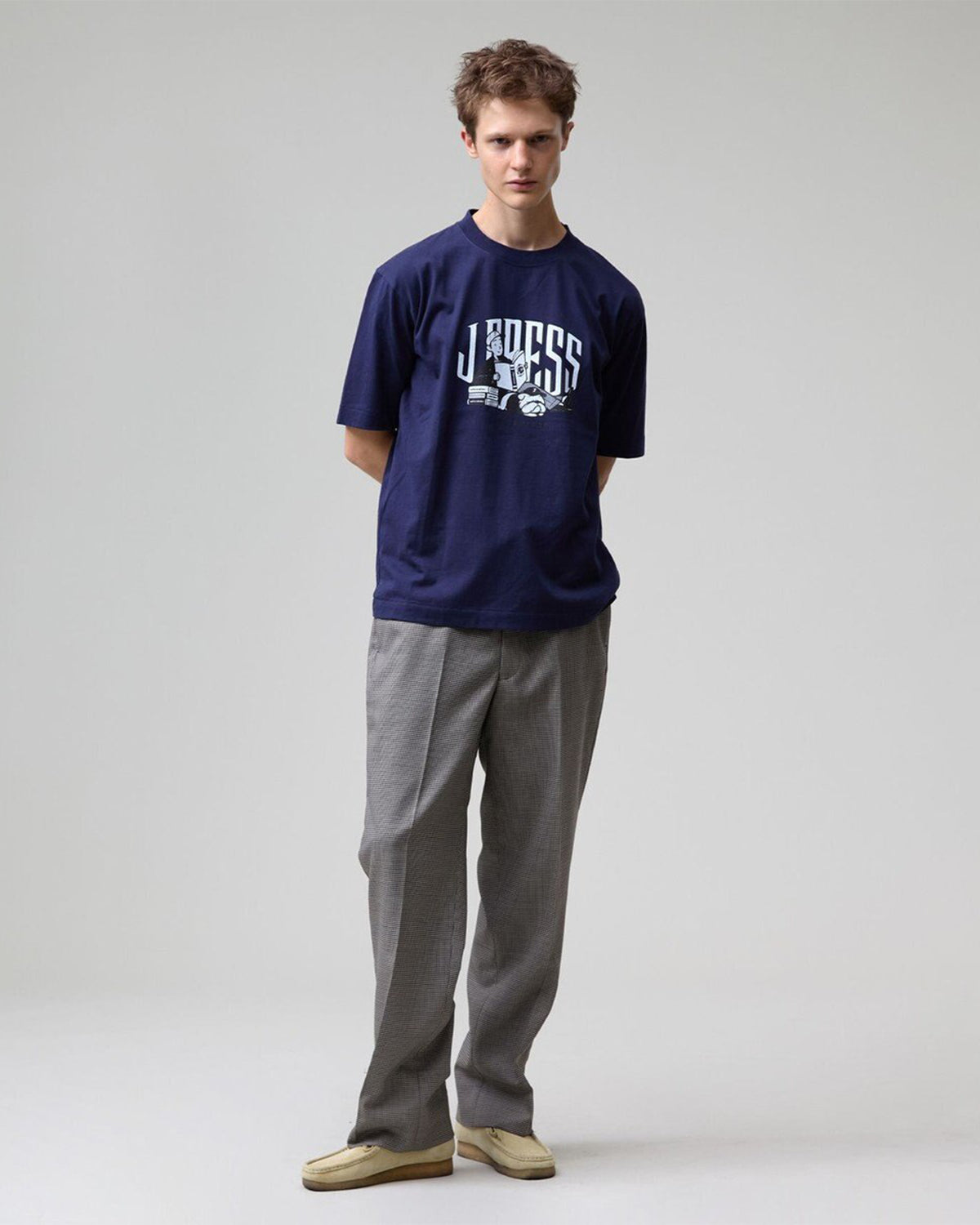 Aaron Illust T-Shirt - Navy