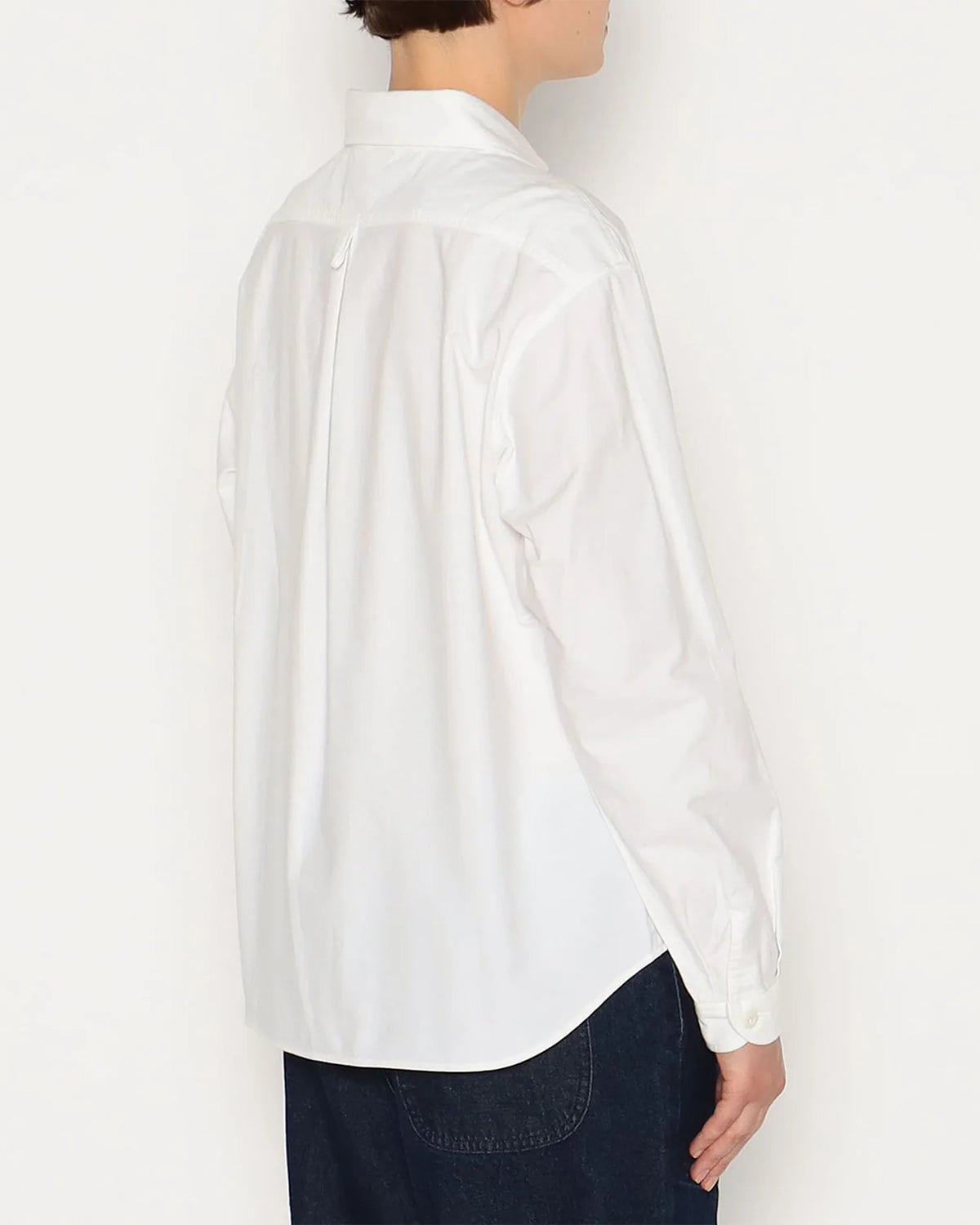 Womens Oxford Round Collar Pullover Shirt - White