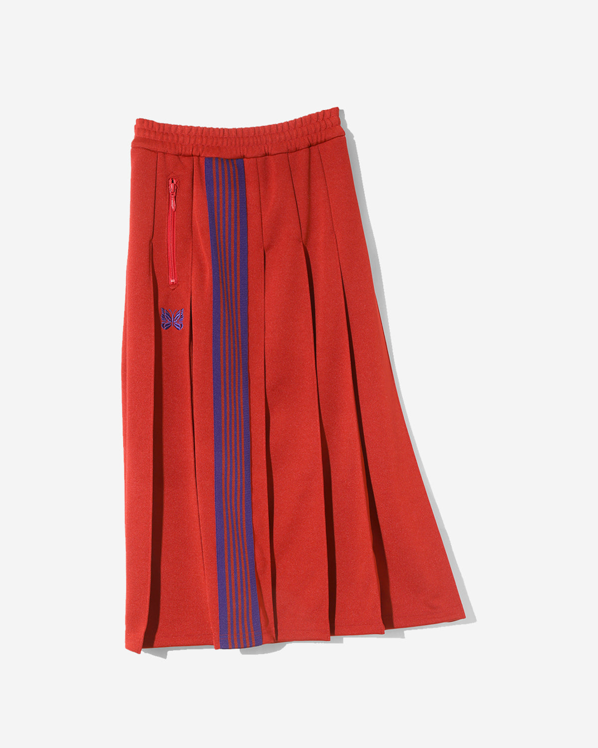 Pleated Track Skirt - Poly Smooth - Red