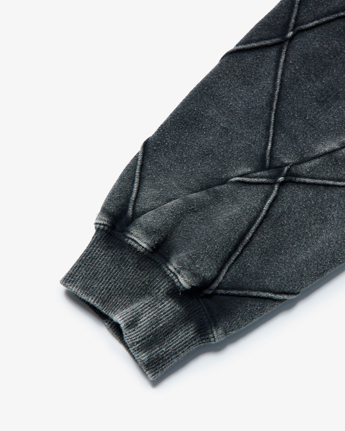 Hand Dye Diamond Twist Sweat - Black