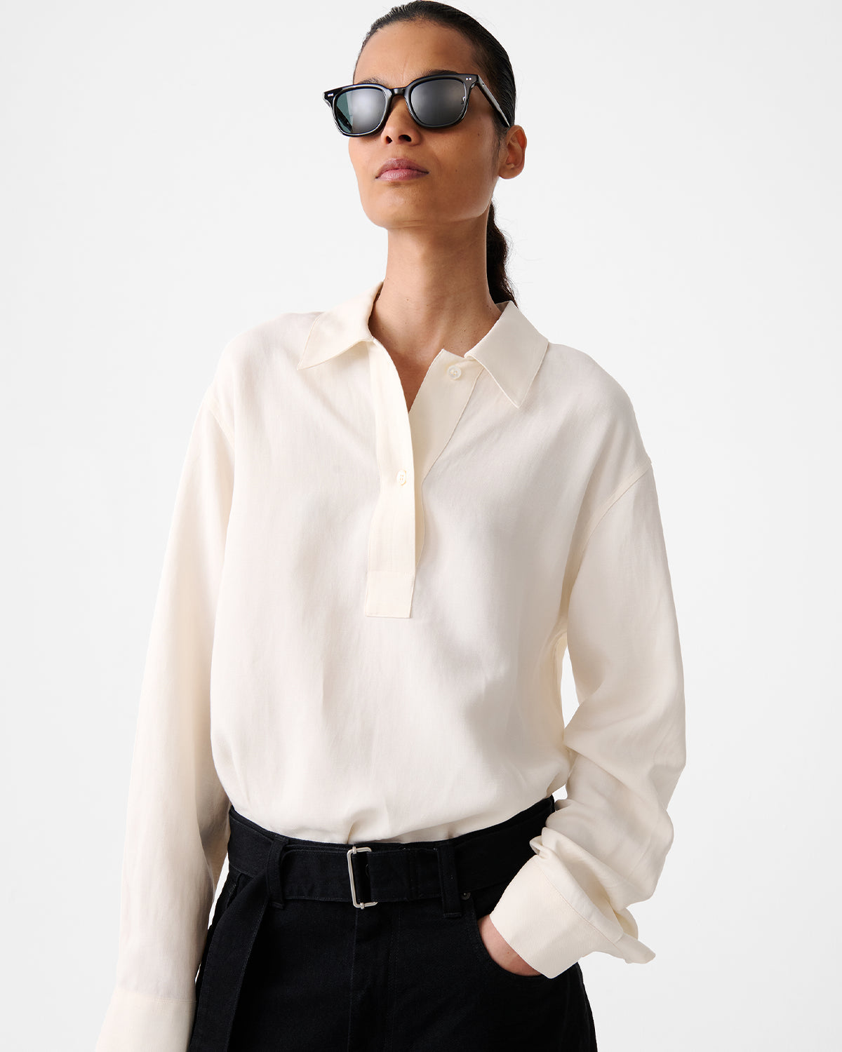 Pinole - Half Placket Shirt - Chalk