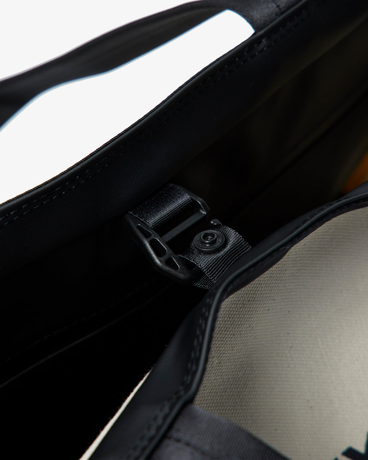 Box Canvas Tote Bag - Off x Black