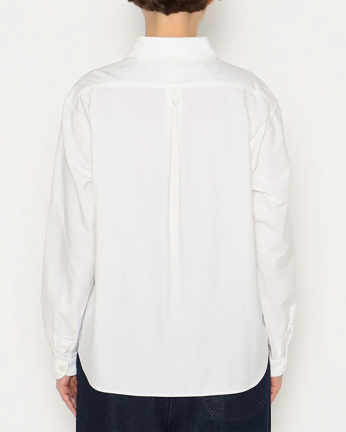 Womens Oxford Round Collar Pullover Shirt - White