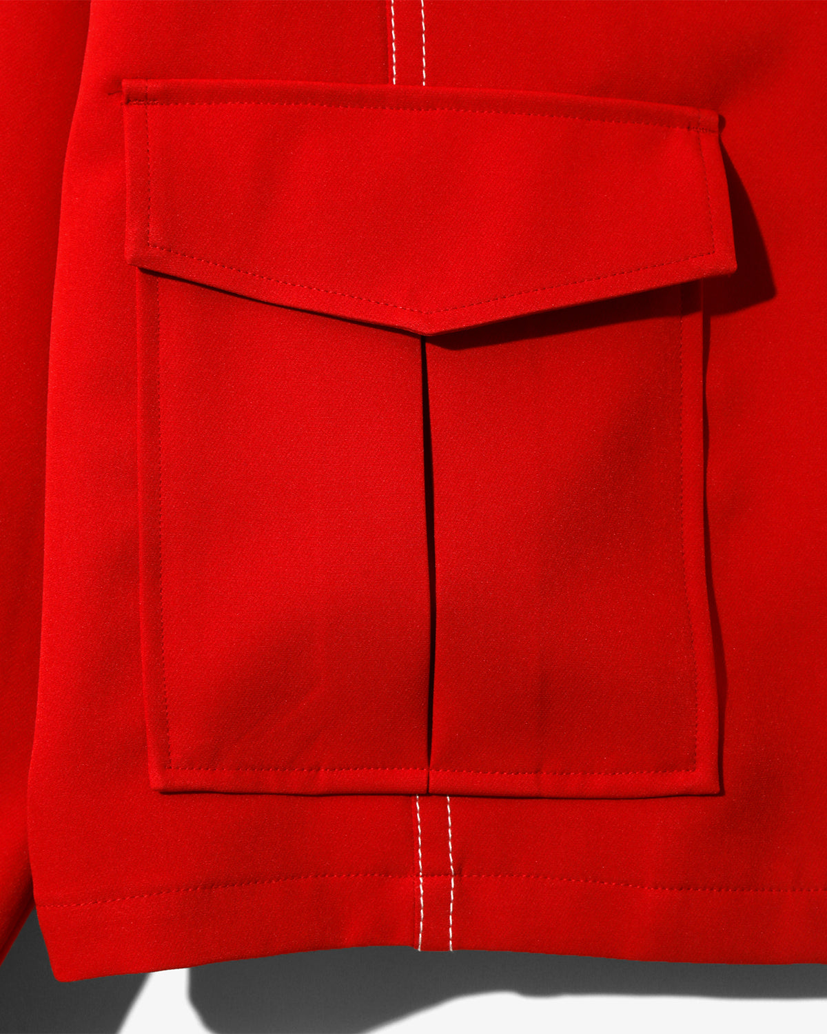 Stitched Sports Jacket - Poly Light Double Cloth - Red