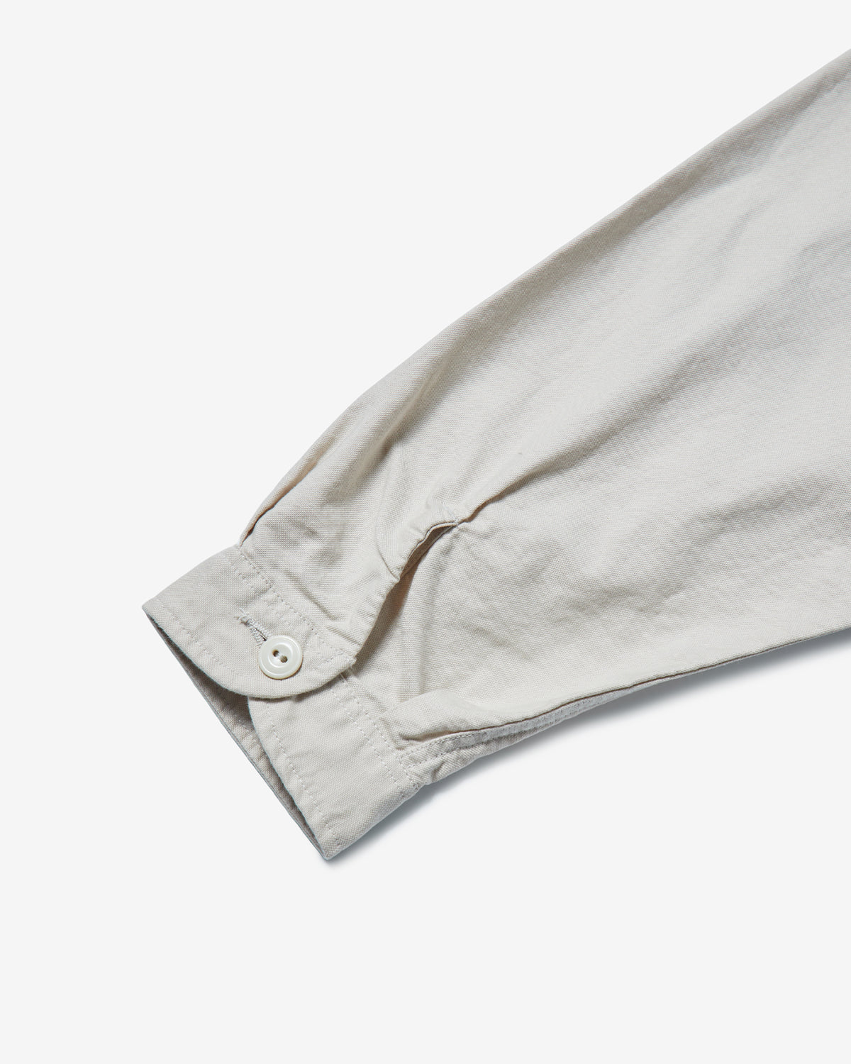 Mens Oxford Round Collar Pullover Shirt Plain - Oyster