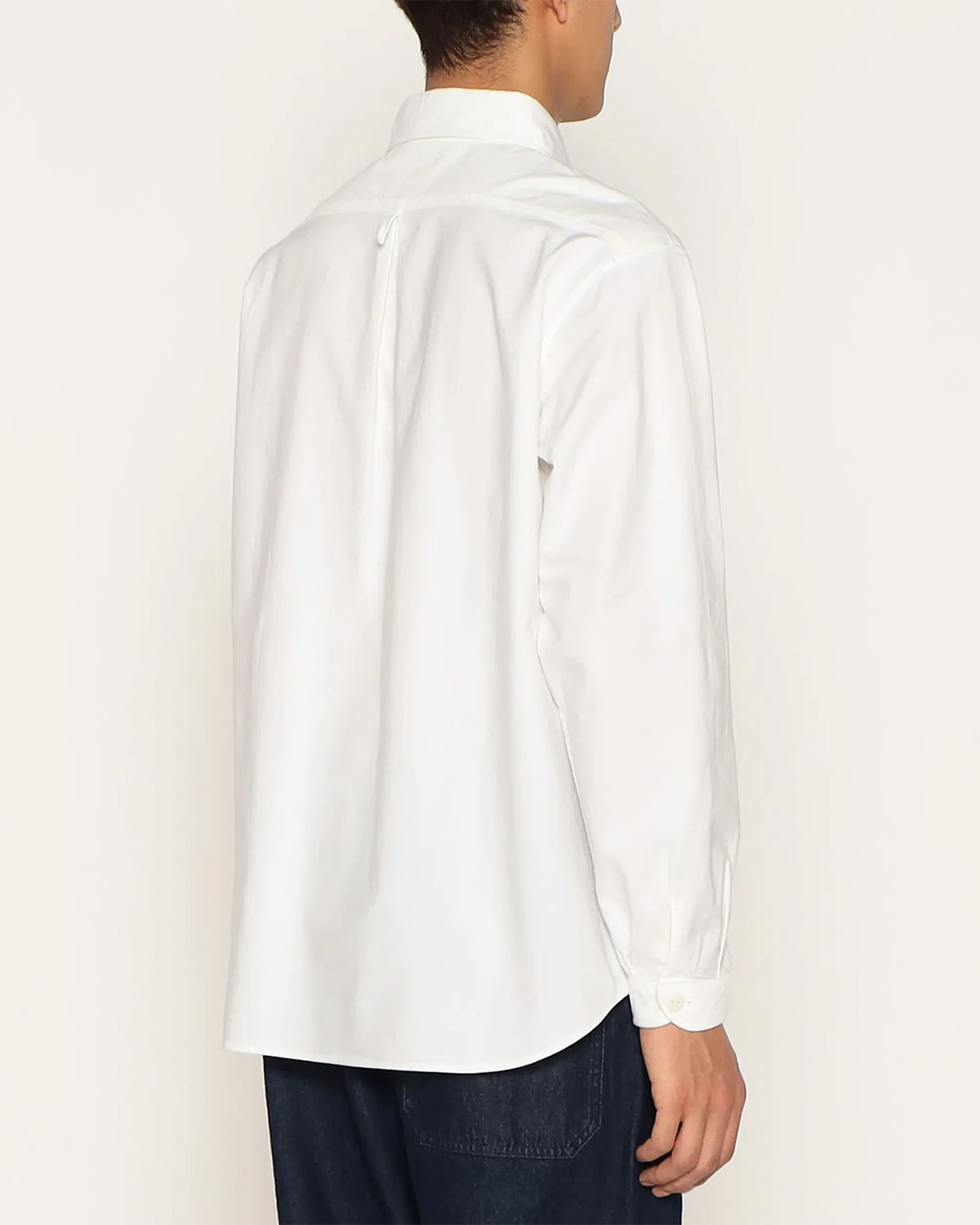 Mens Oxford Round Collar Pullover Shirt - White