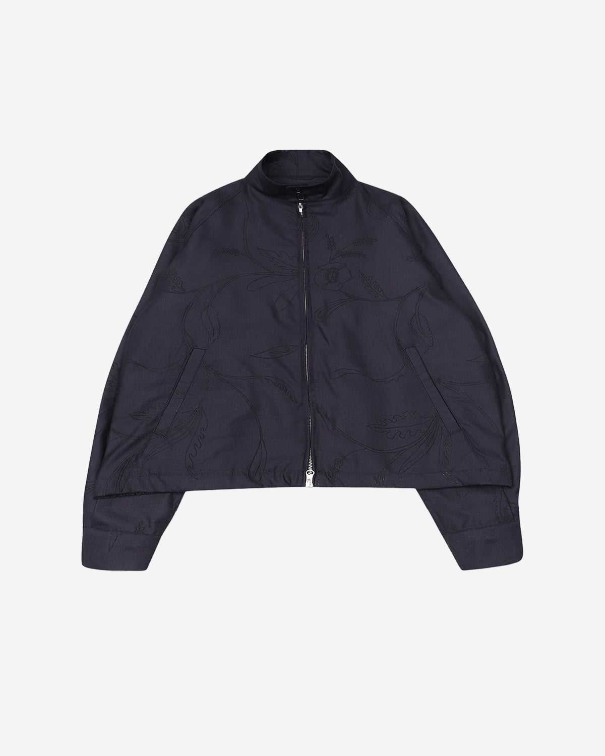 Stanley - Raglan Sleeve Lined Jacket With Two Way Zip - Wool Navy
