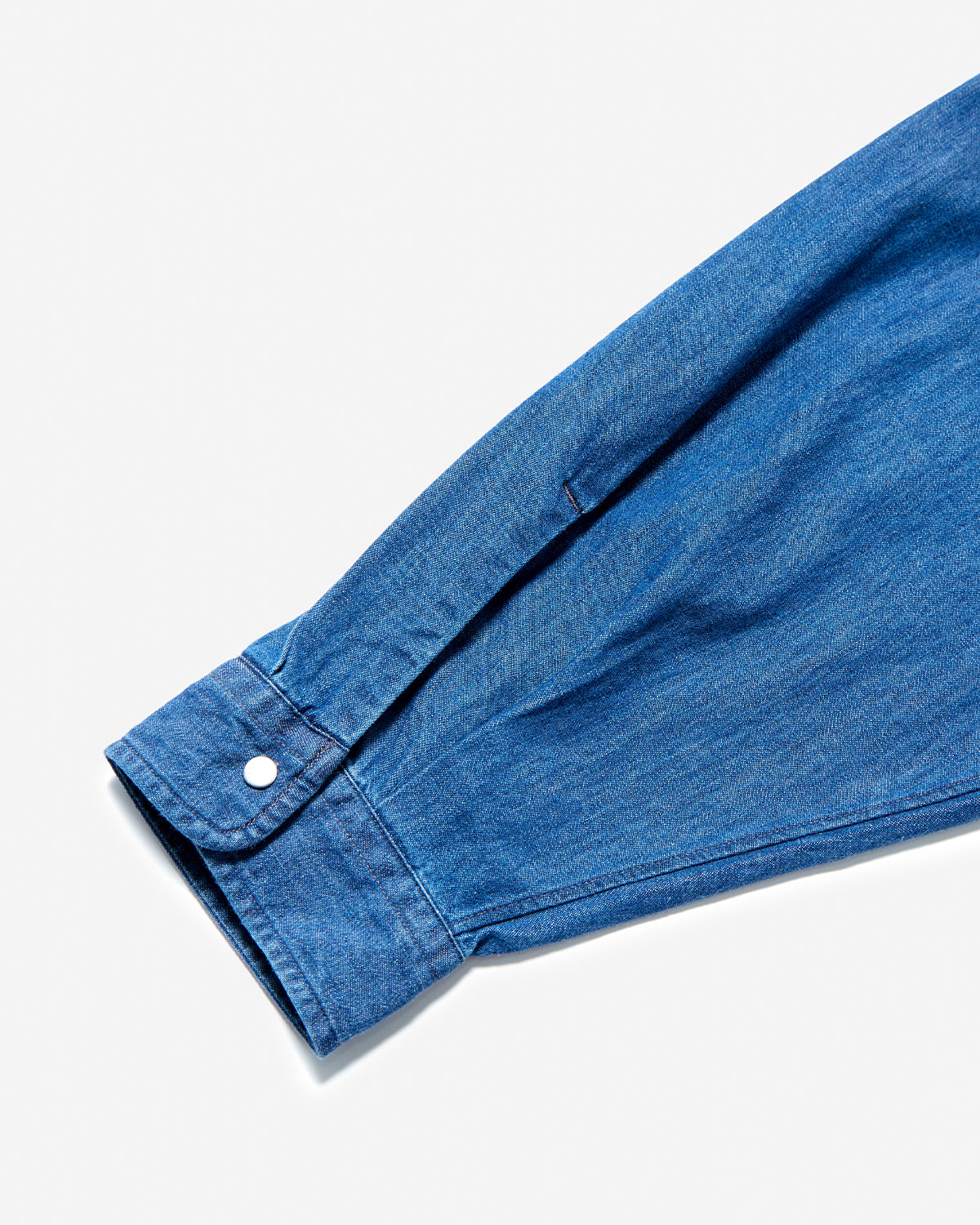 Mens Denim Dungaree Button-Down Shirt - Light Indigo