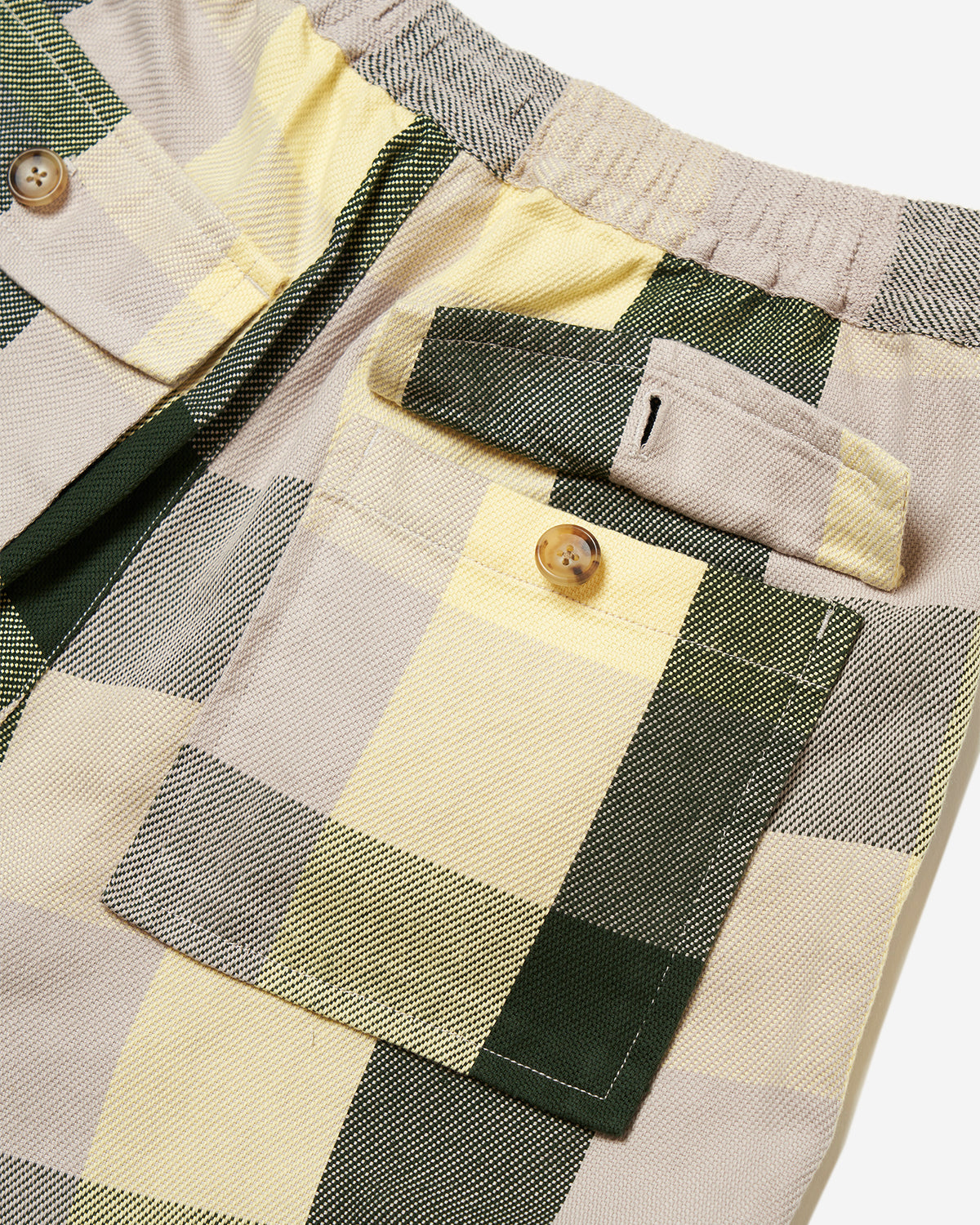 Buffalo Check Bush Cargo Pants - Yellow