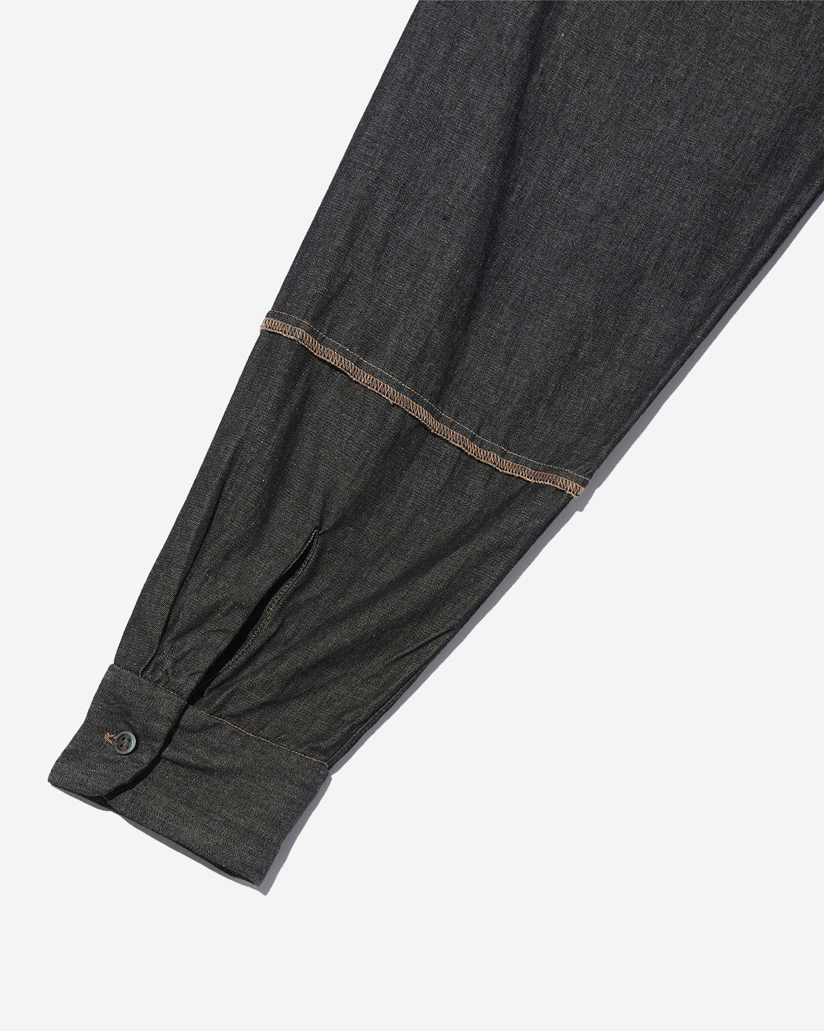 Combo Short Collar Shirt - Black Cotton Denim Shirting