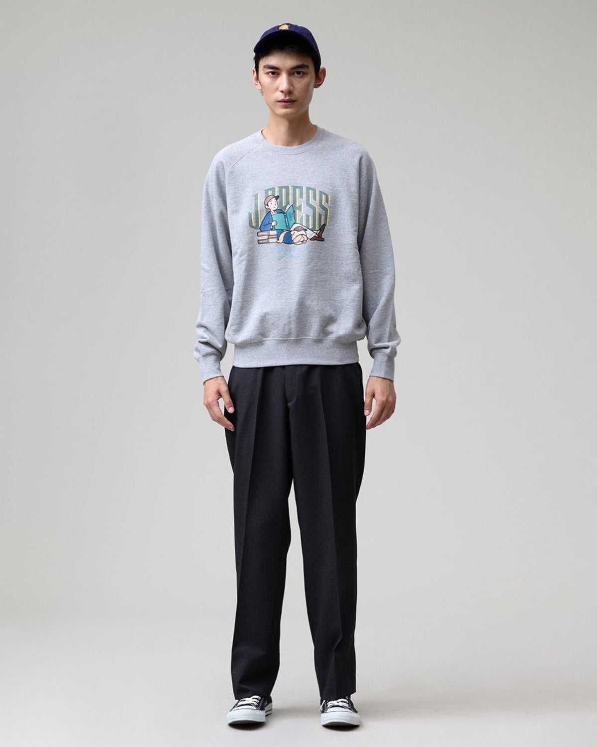 Aaron Illust Sweater - Gray