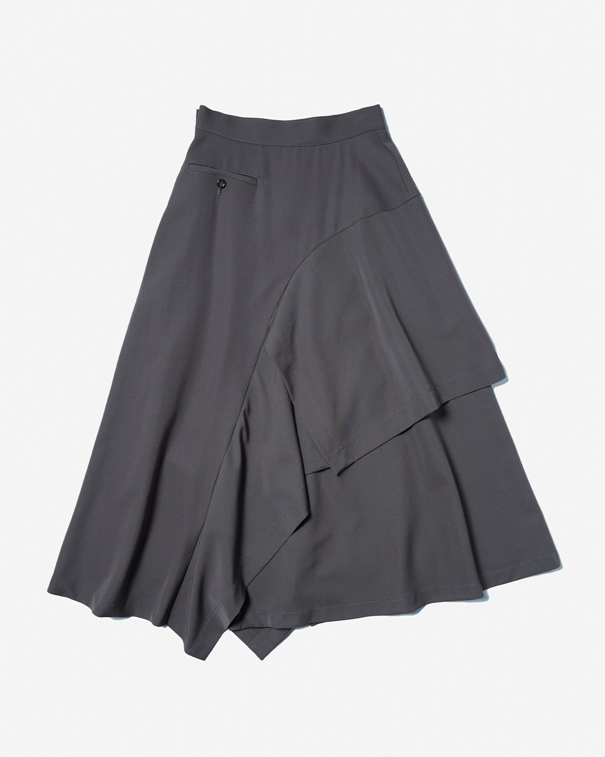 Random Hem Flare Skirt - Olive Gray