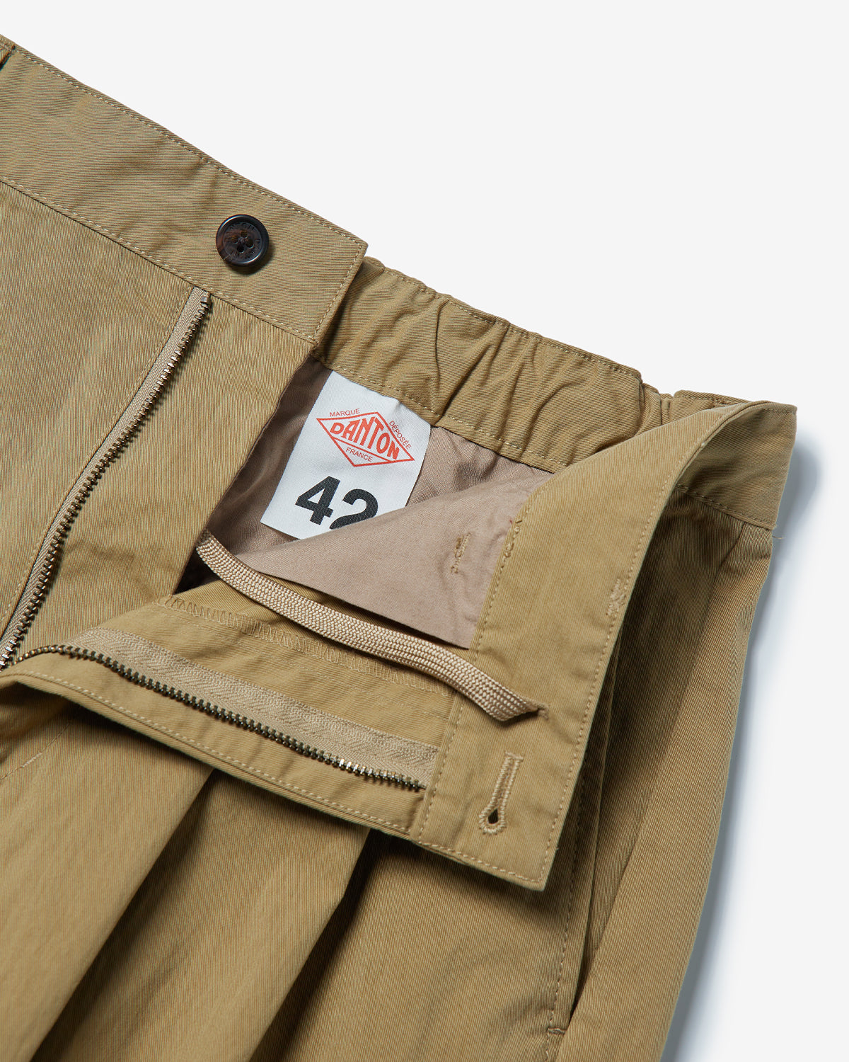 Mens CN Twill Double Pleated Easy Pants - Dk.Beige