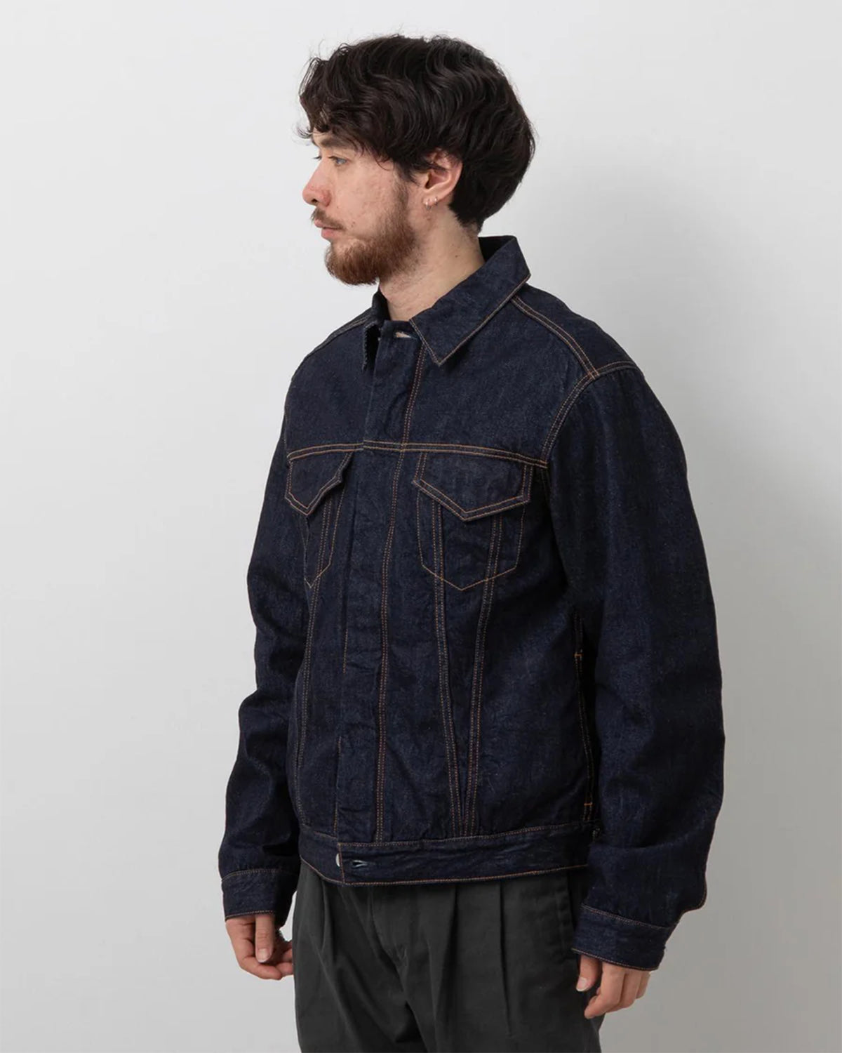 Trucker Blouson Cotton 11.5Oz Denim OW With Windstopper - Indigo