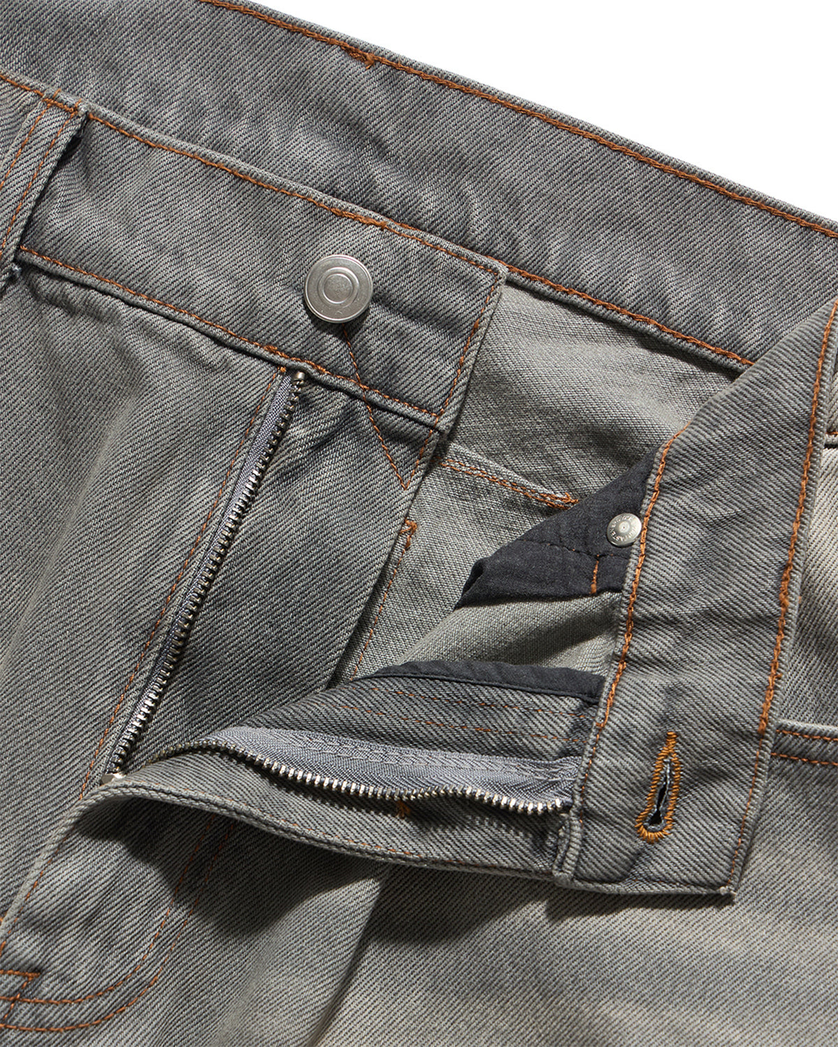 Curved Wide Denim - Dusty Grey