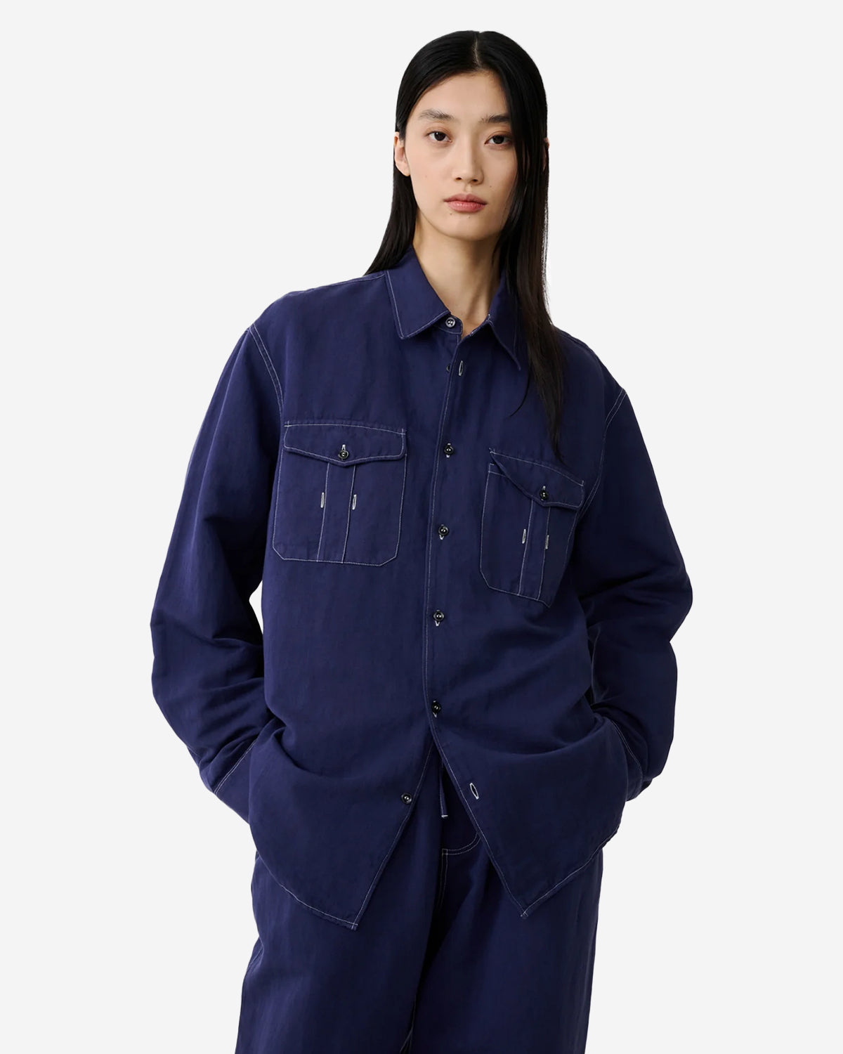 Louro - Utility Pocket Shirt - Indigo