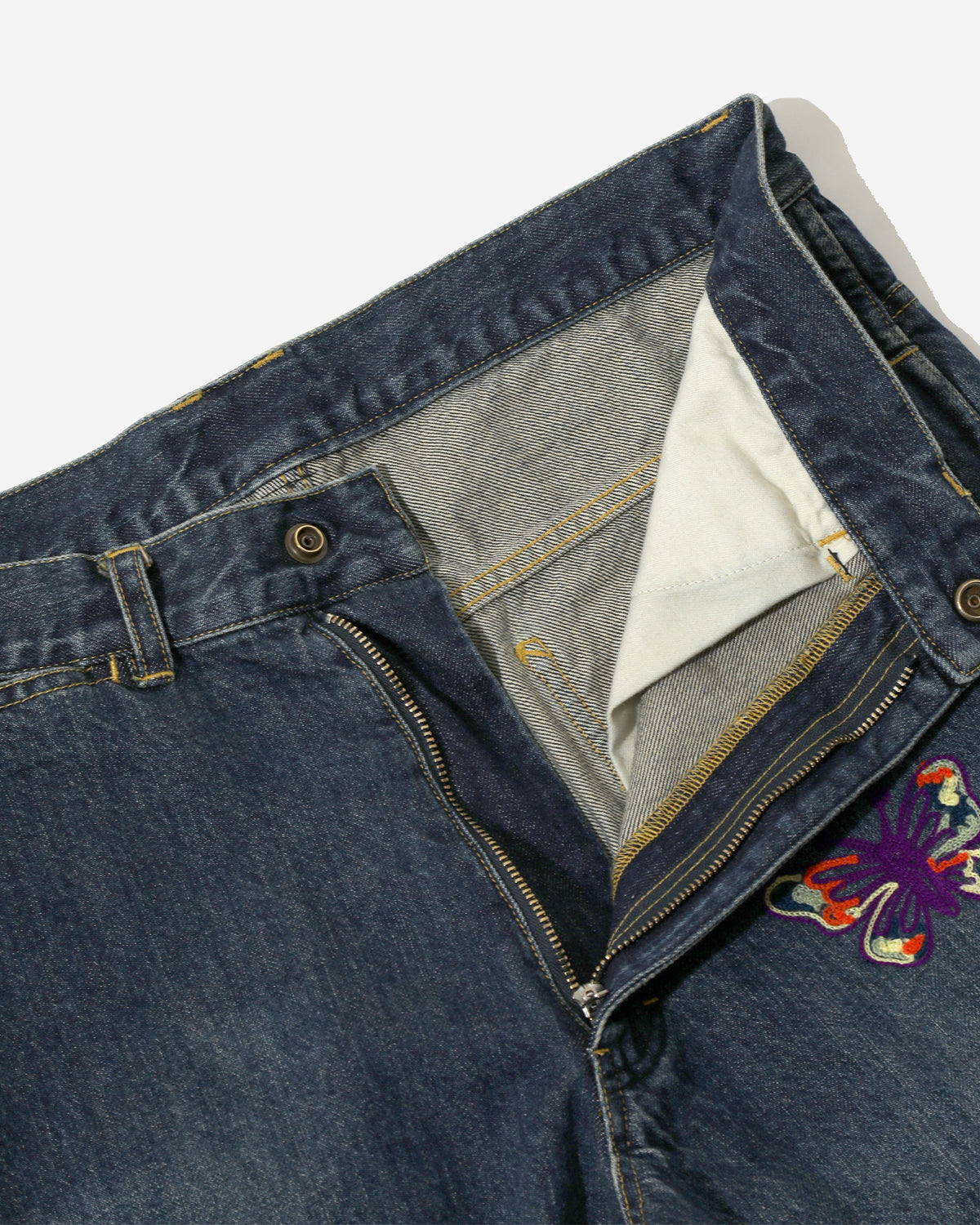 Papillon Emb. Straight Jean - 12oz Denim - Indigo