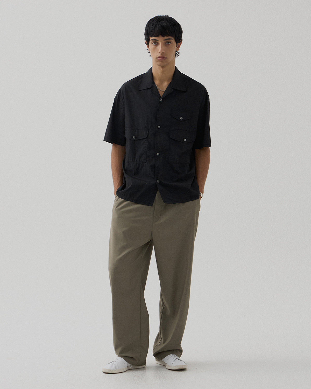 3P Fisherman Half Shirt - Black
