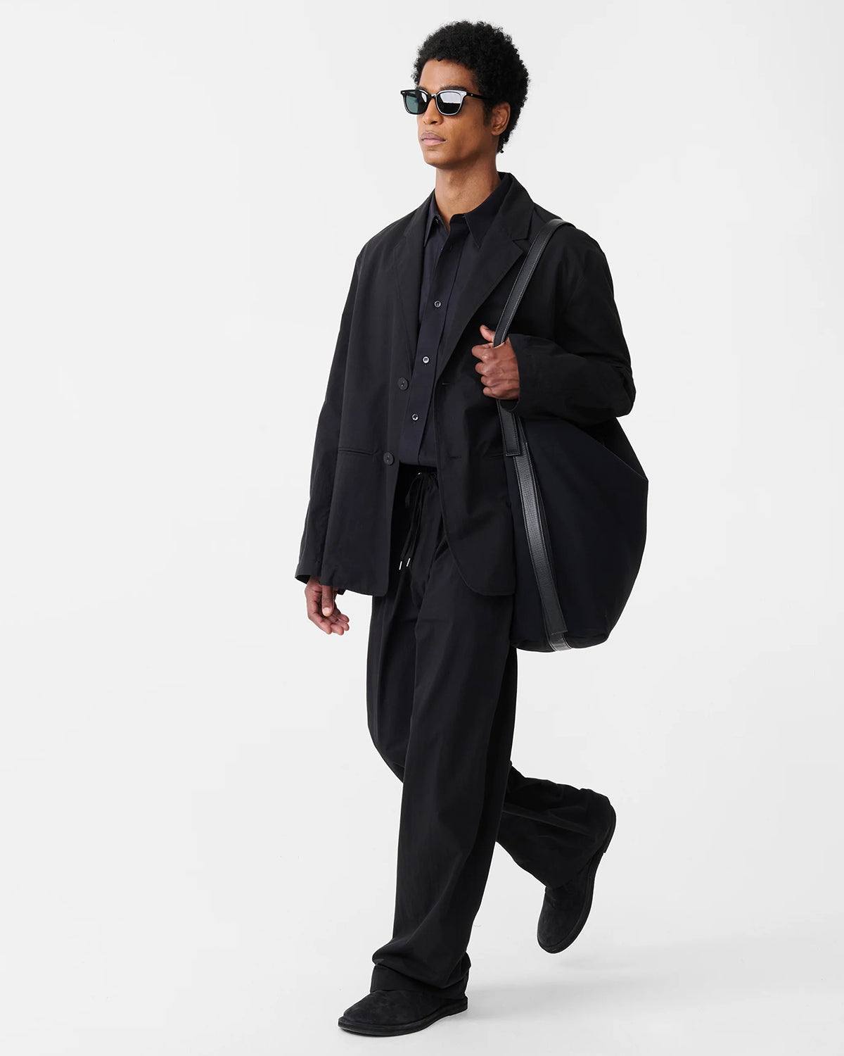 Trow - Drawstring Waist Pants - Black