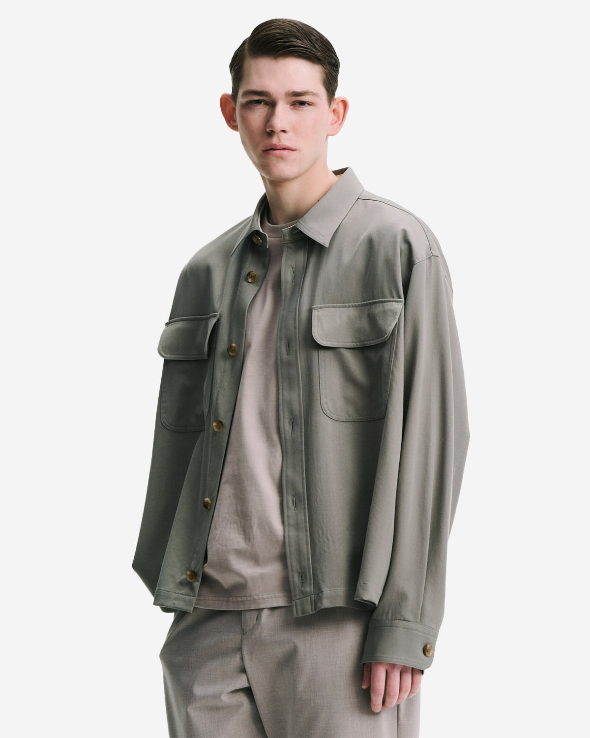 Washer Wool Cpo Shirt - Khaki