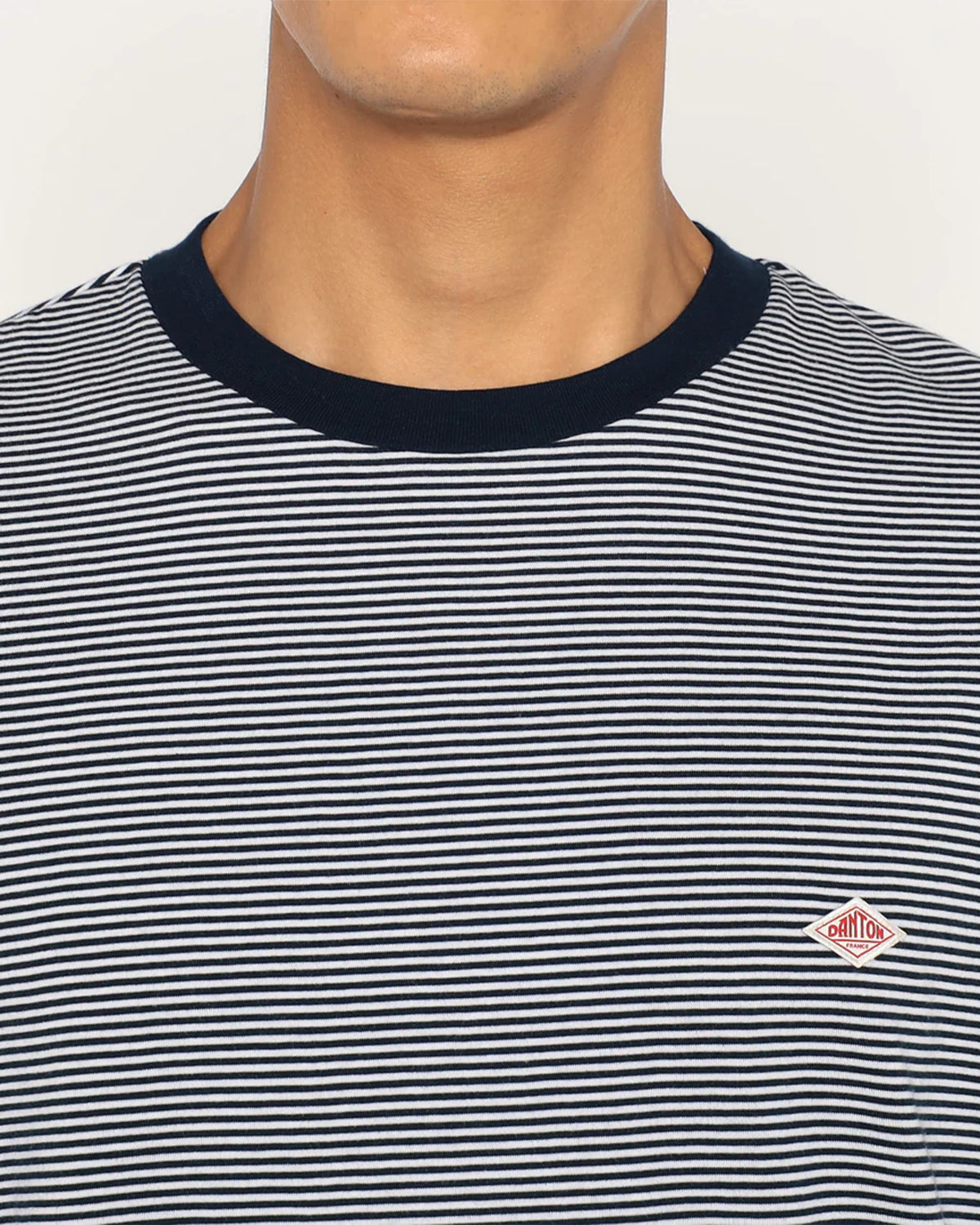 Mens Short Sleeve Inner T-shirt Stripe - NavyxWhite
