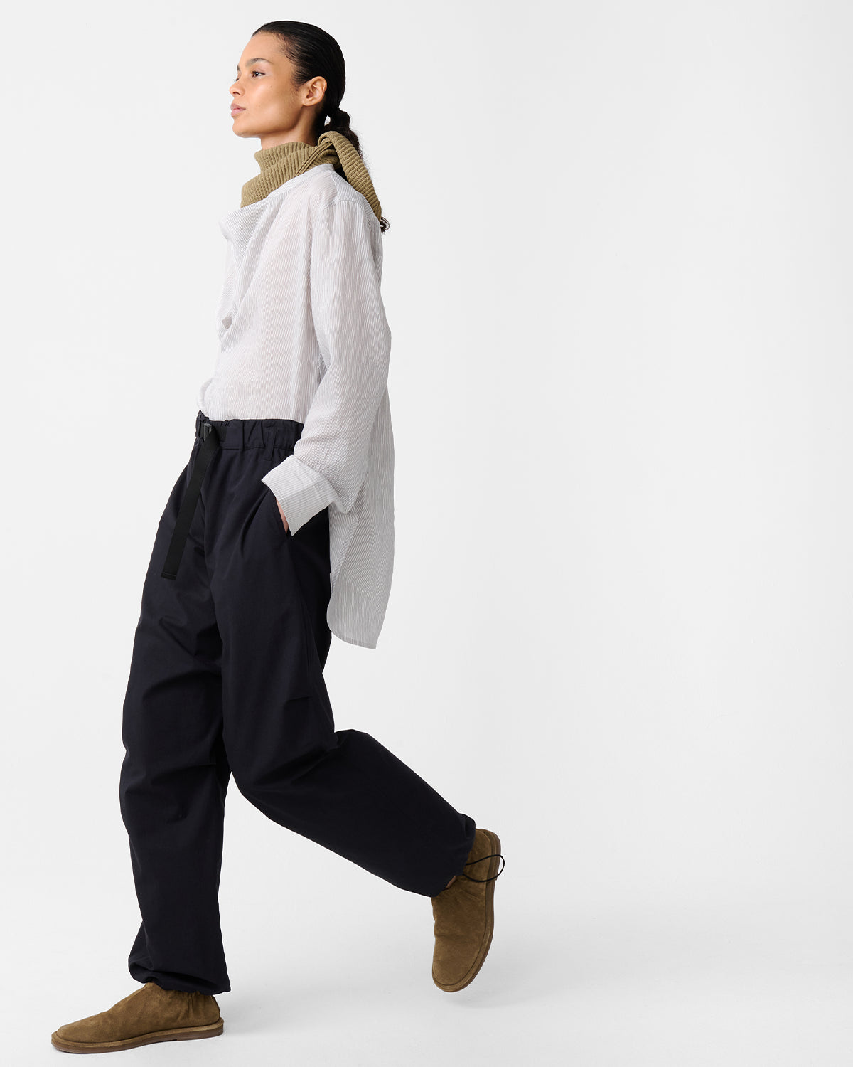 Pampa - Inverted Pleat Top - Chalk Stripe