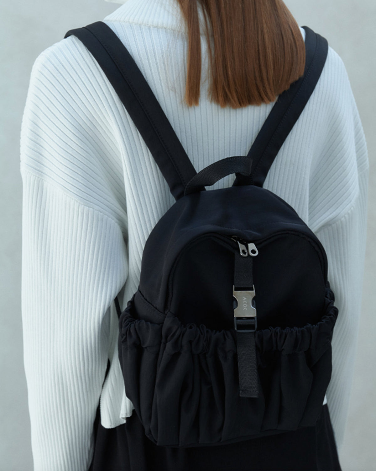 Gathered Mini Backpack - Black