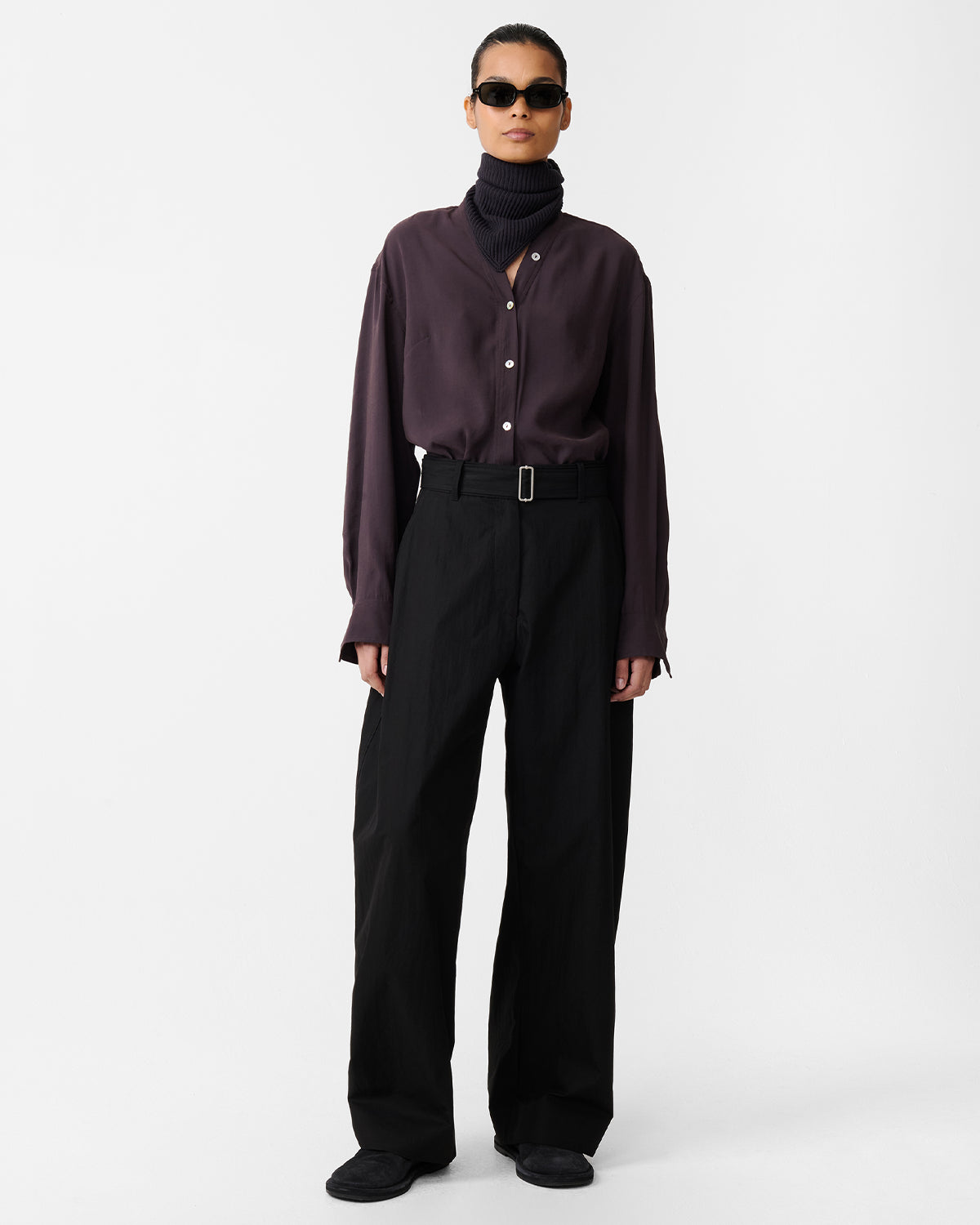 Acre - V Neck Button Through Top - Yam