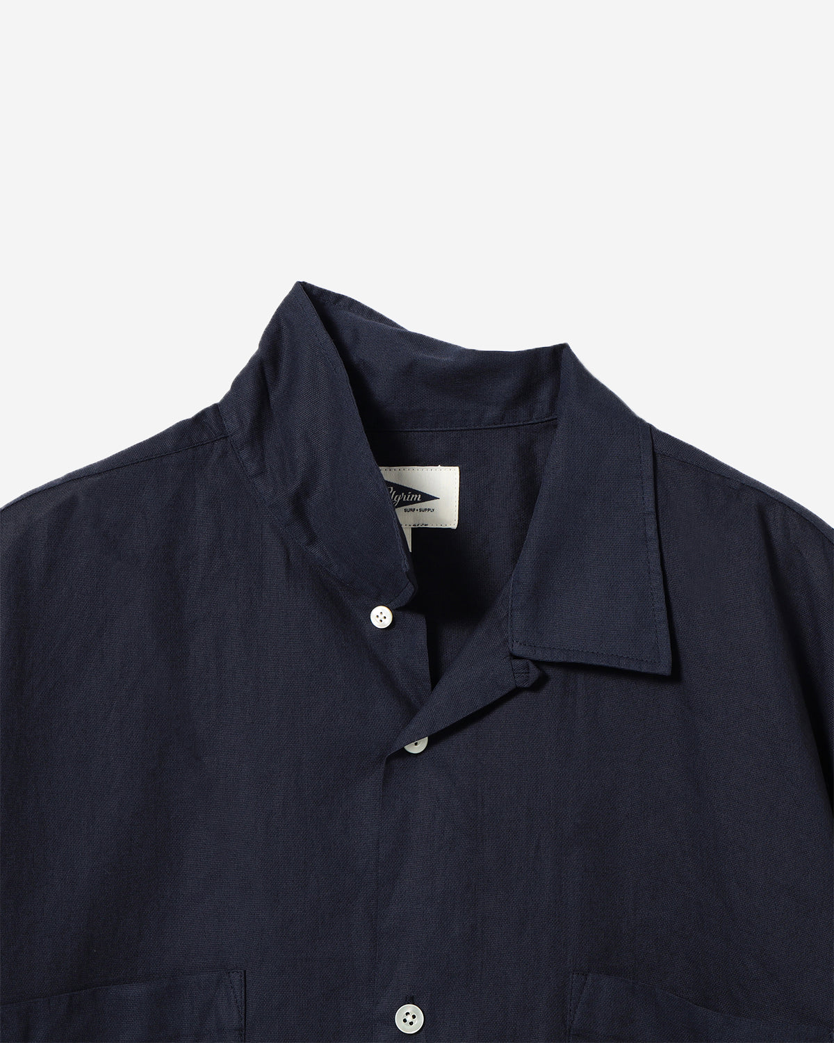 Amedeo Panama Cloth Short Sleeve Shirt - Navy