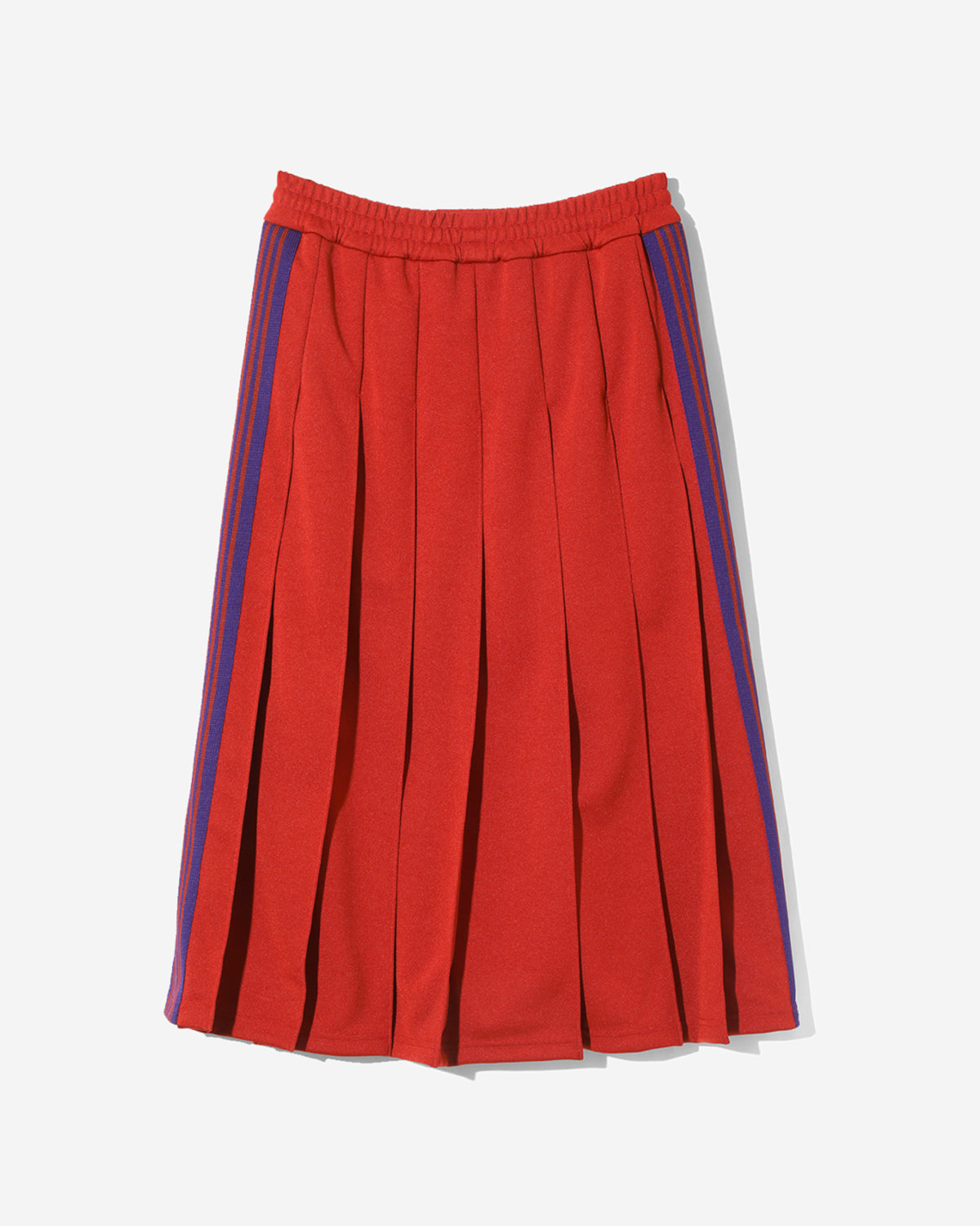 Pleated Track Skirt - Poly Smooth - Red
