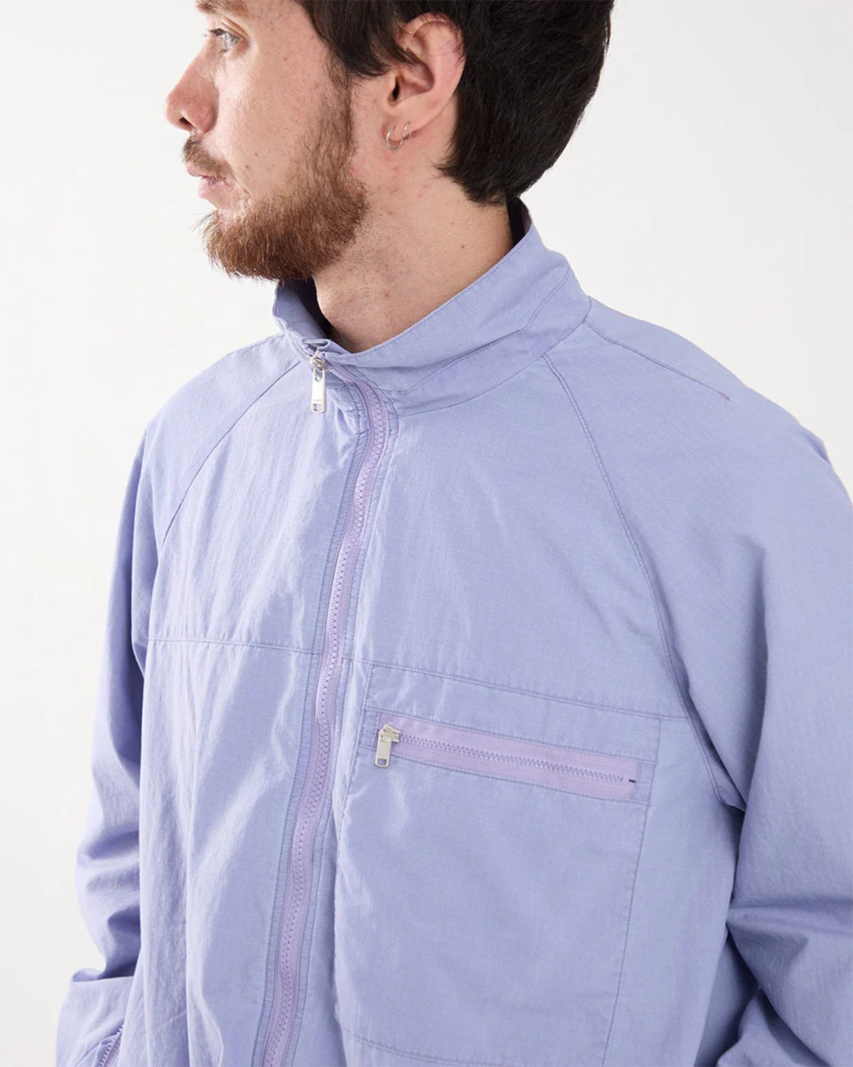 Hiker Full Zip Jacket Nylon Ripstop Pigment Dye With Windstopper - Lilac
