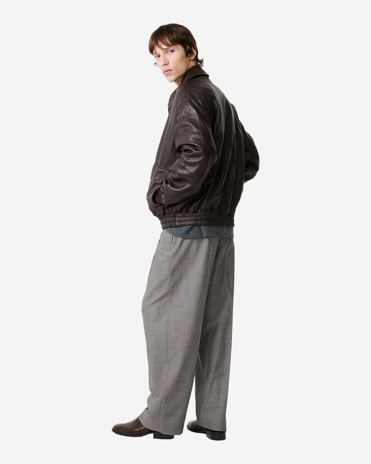 Noam - Drawcord Pant - Warm Grey