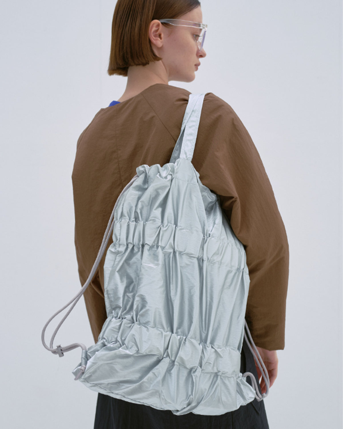 Tiered Banding Backpack - Silver