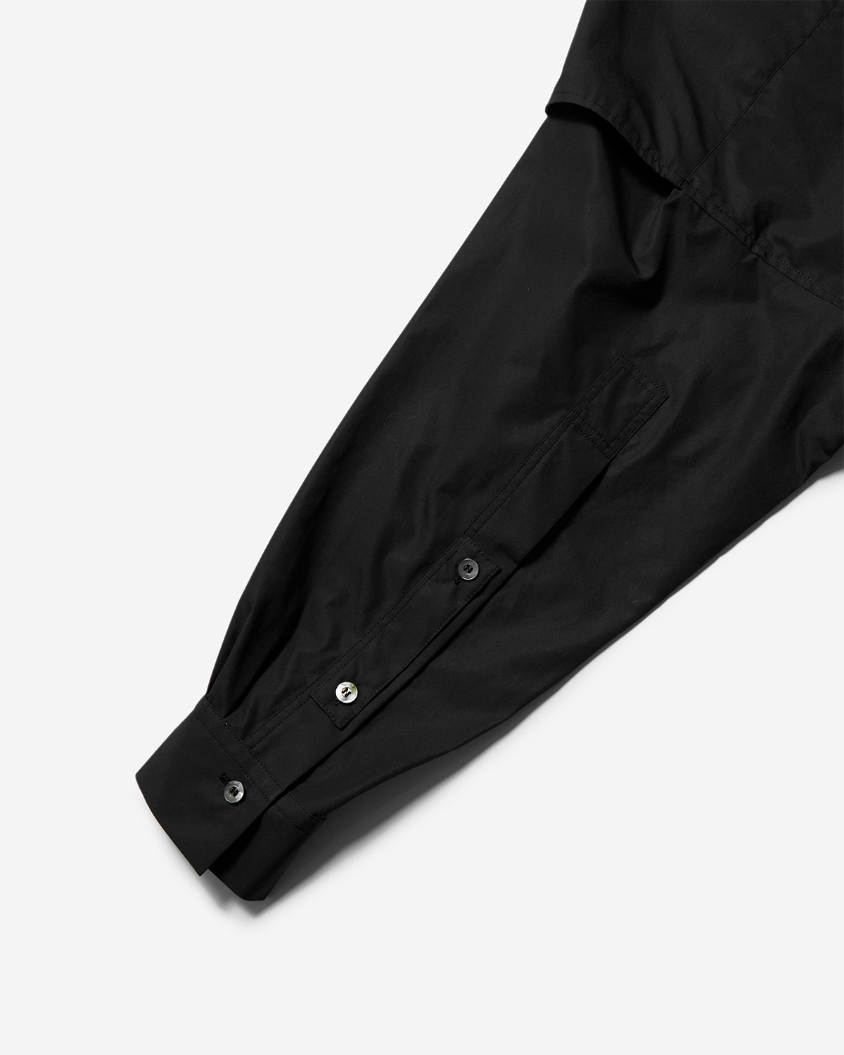 Double Belt Cropped Shirt - Black