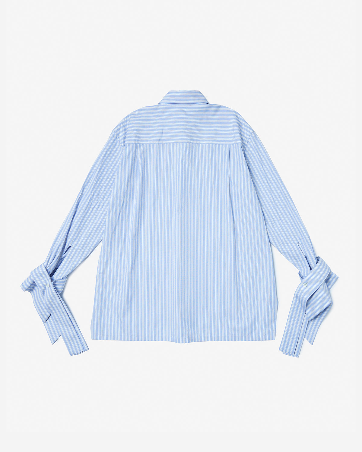 Ribbon Cuffs Shirt - Light Blue