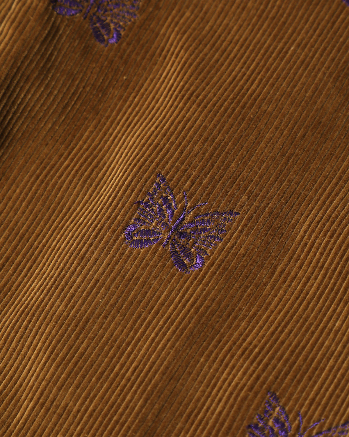 Straight Trouser - Papillon Emb. Corduroy - Tan