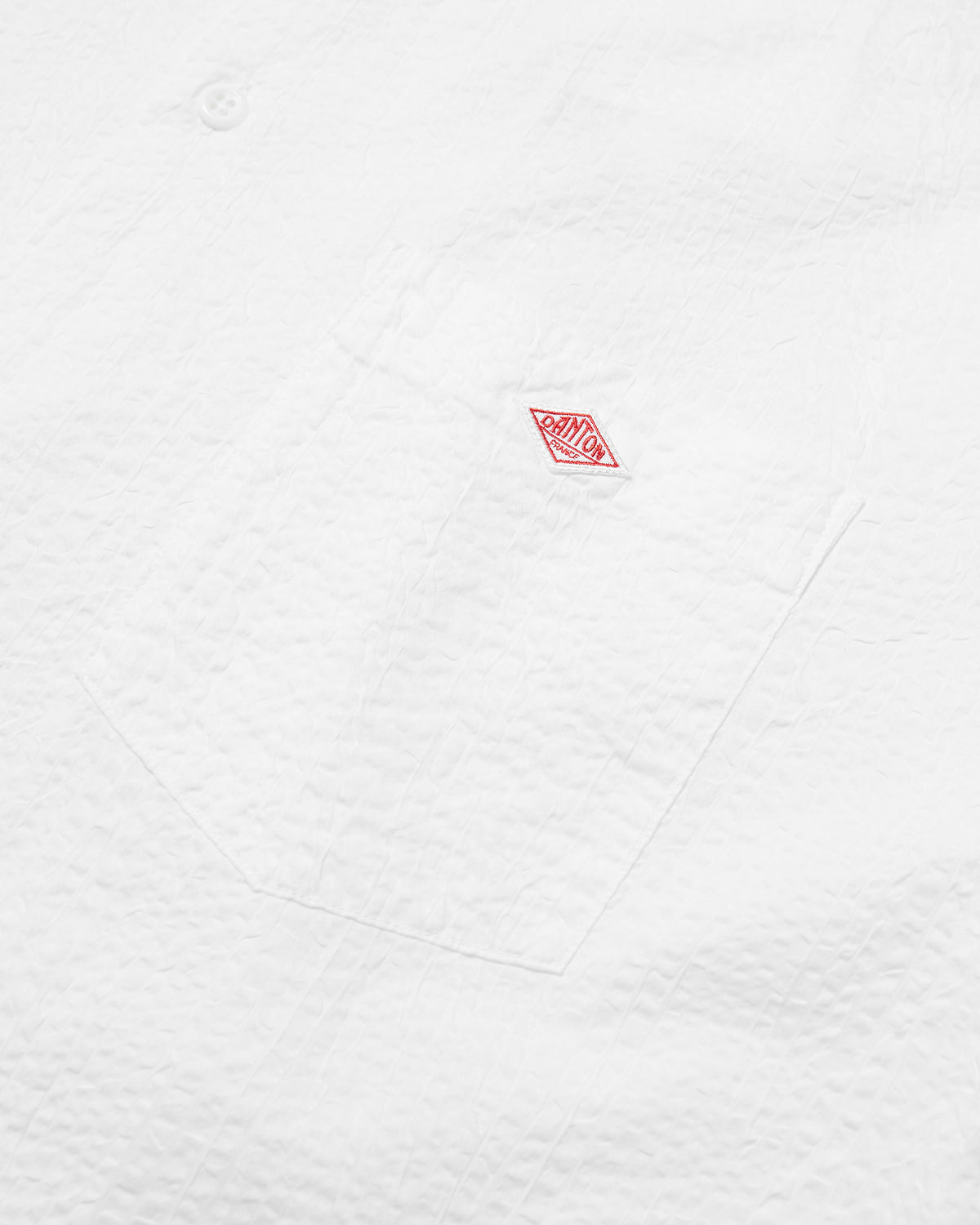 Mens Seersucker Short Sleeve Work Shirt - Off White
