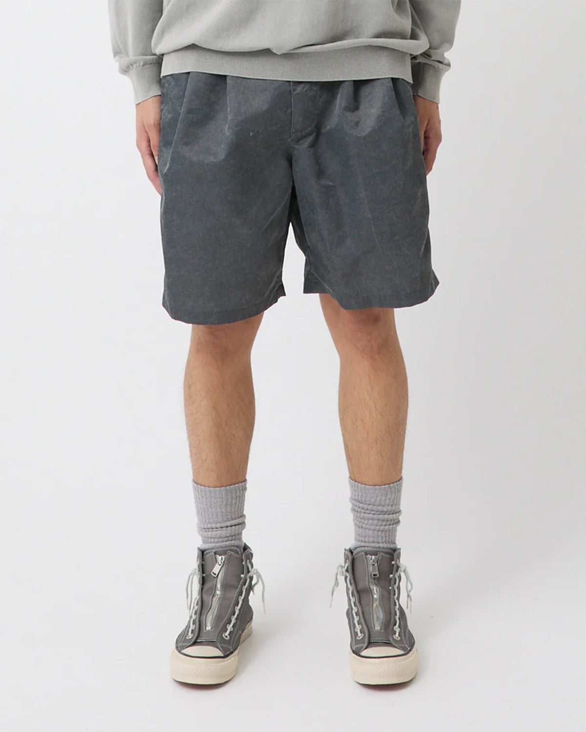 Officer Chino Shorts Nylon Twill Pigment Dye - Charcoal
