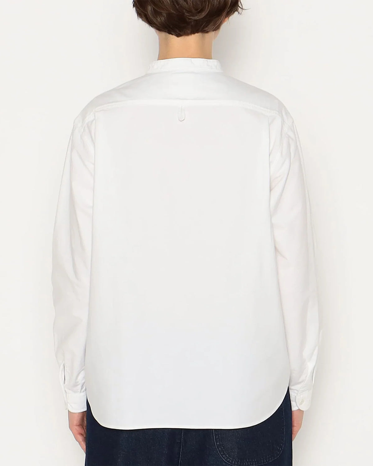 Womens Oxford Band Collar Shirt - White