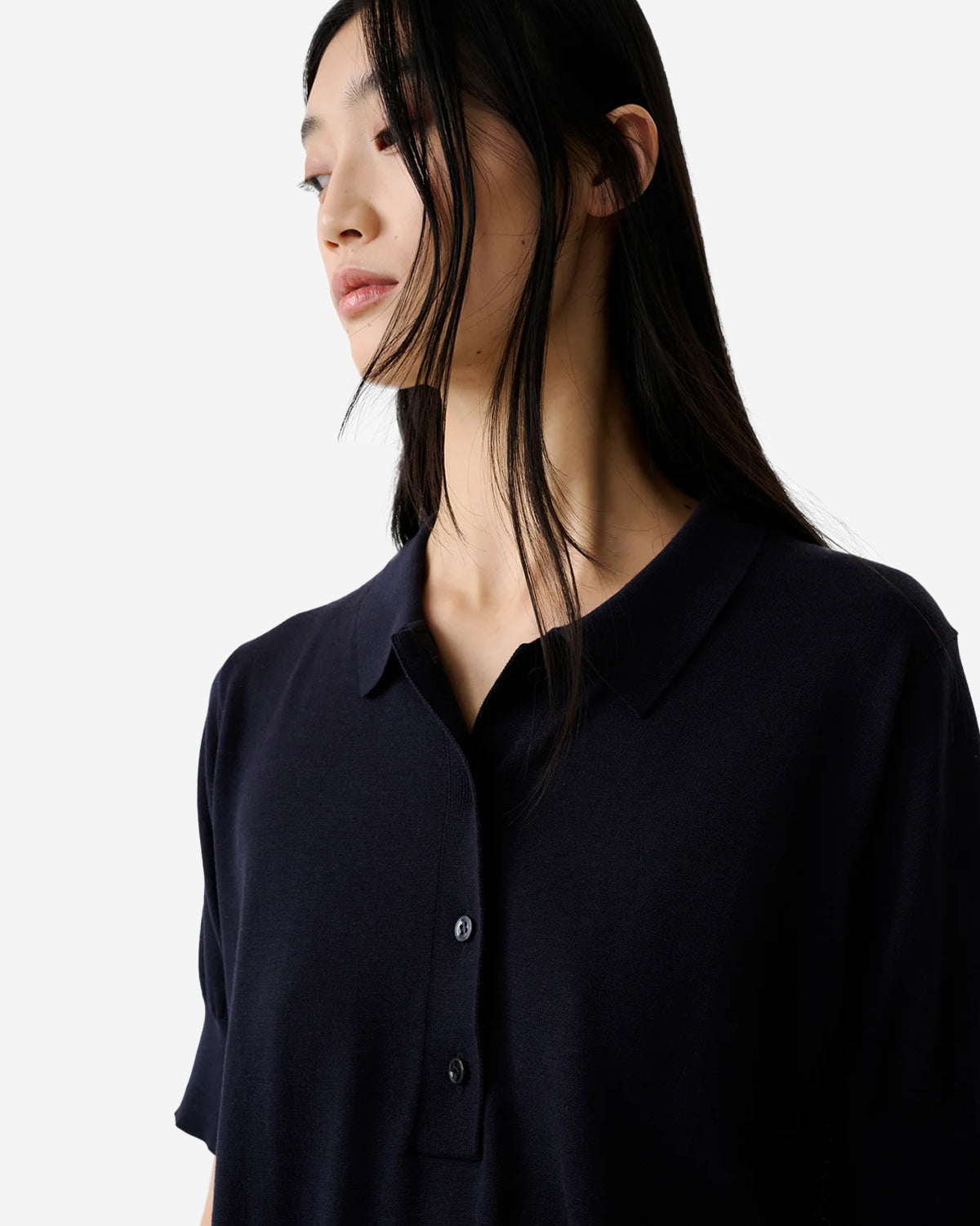 Tolsa - Knitted Polo - Dark Navy